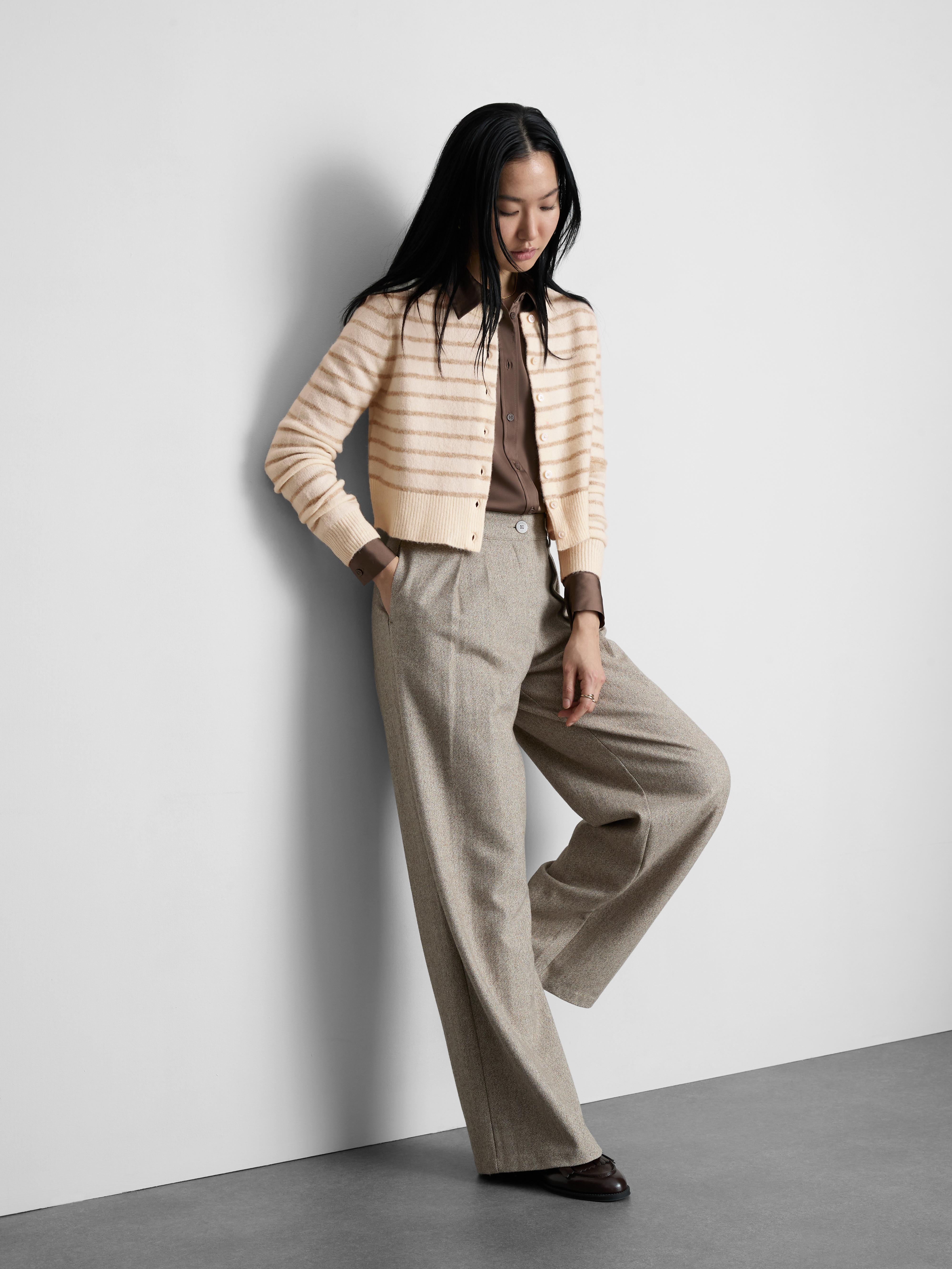 Women's Multi Cropped Crew Neck Cardigan