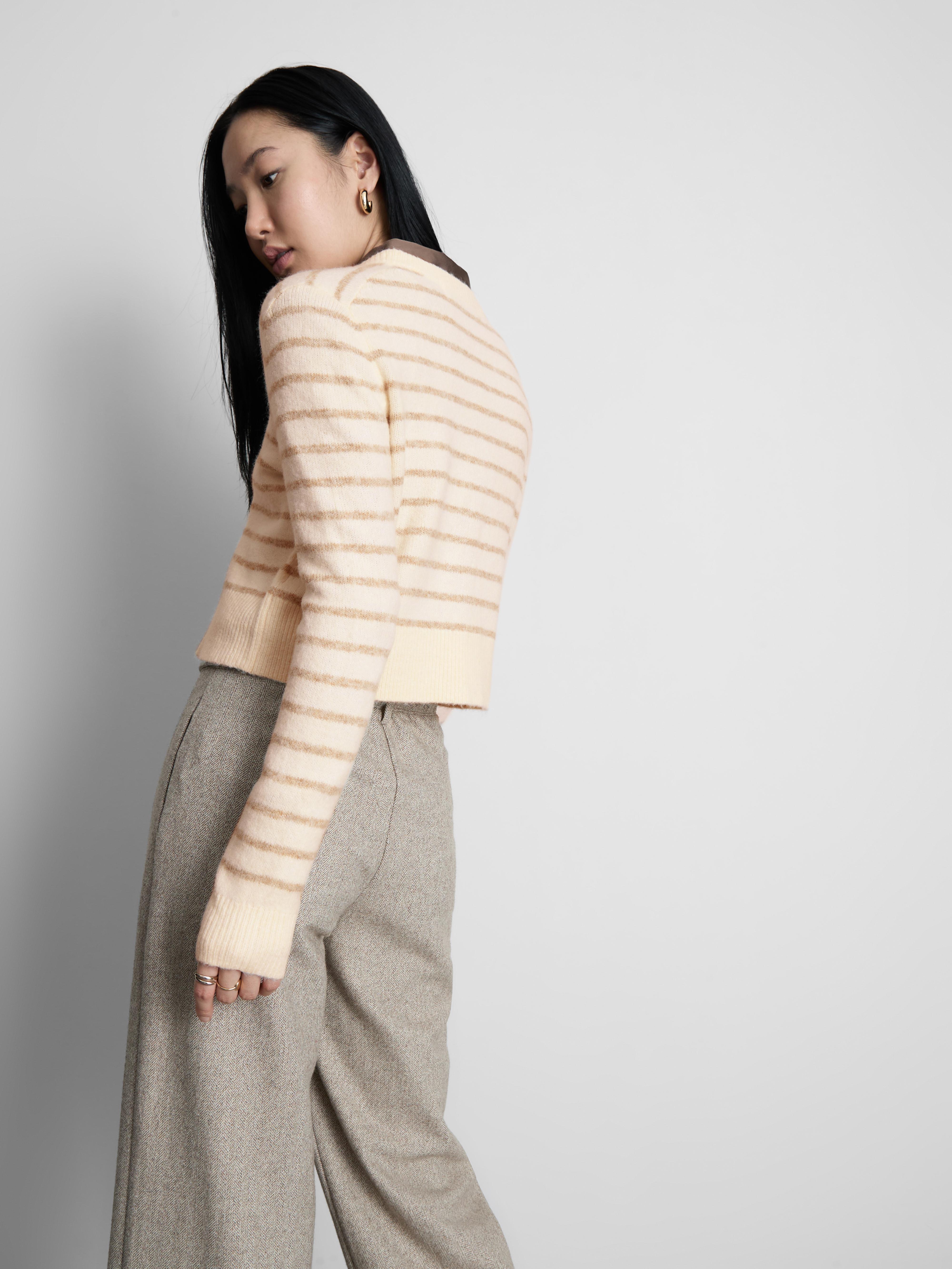 Women's Multi Cropped Crew Neck Cardigan