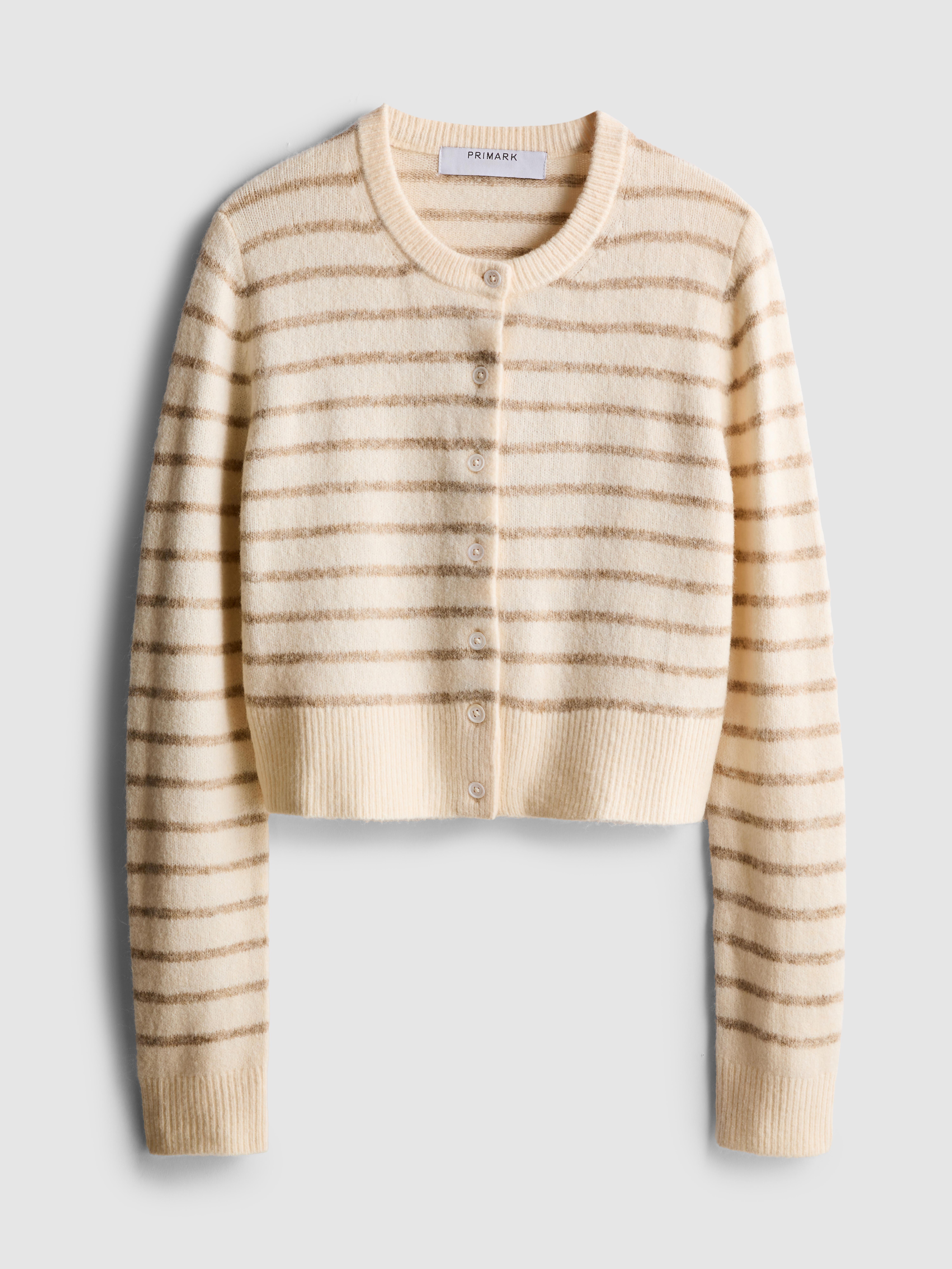 Cropped Crew Neck Cardigan