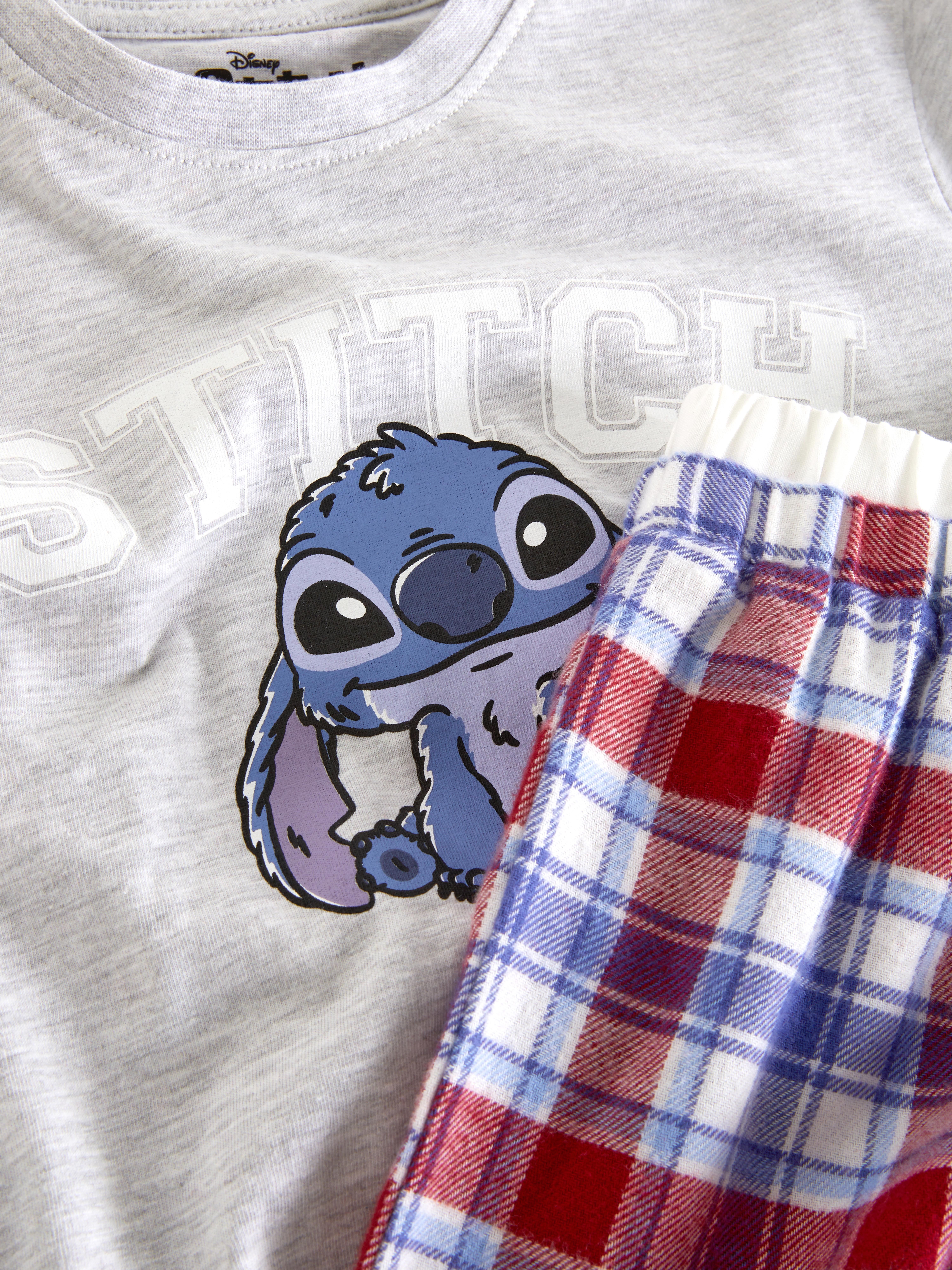 „Disney Stitch“ Schlafanzug mit Schottenkaros