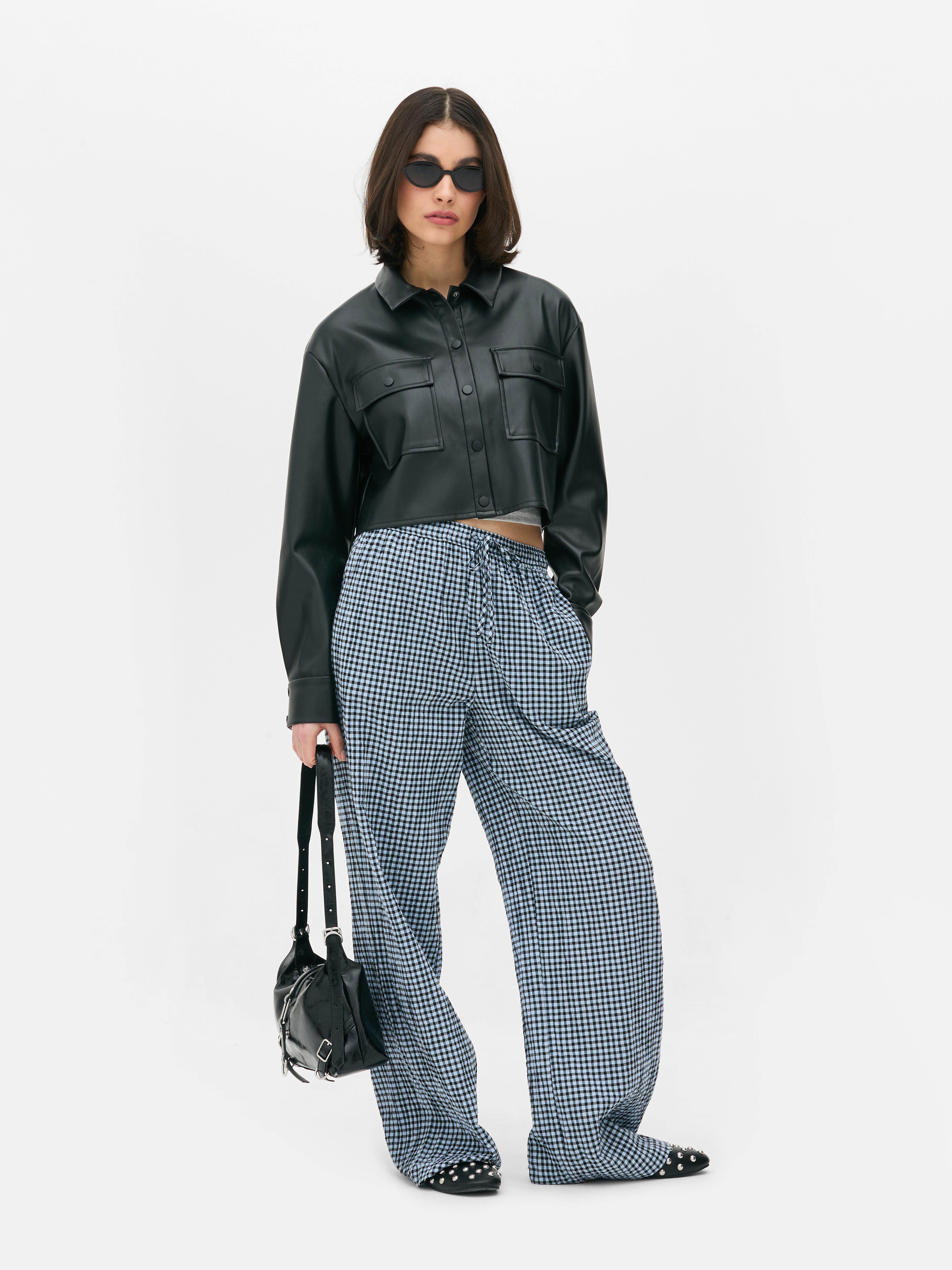 Karierte Hose mit Kordelzug