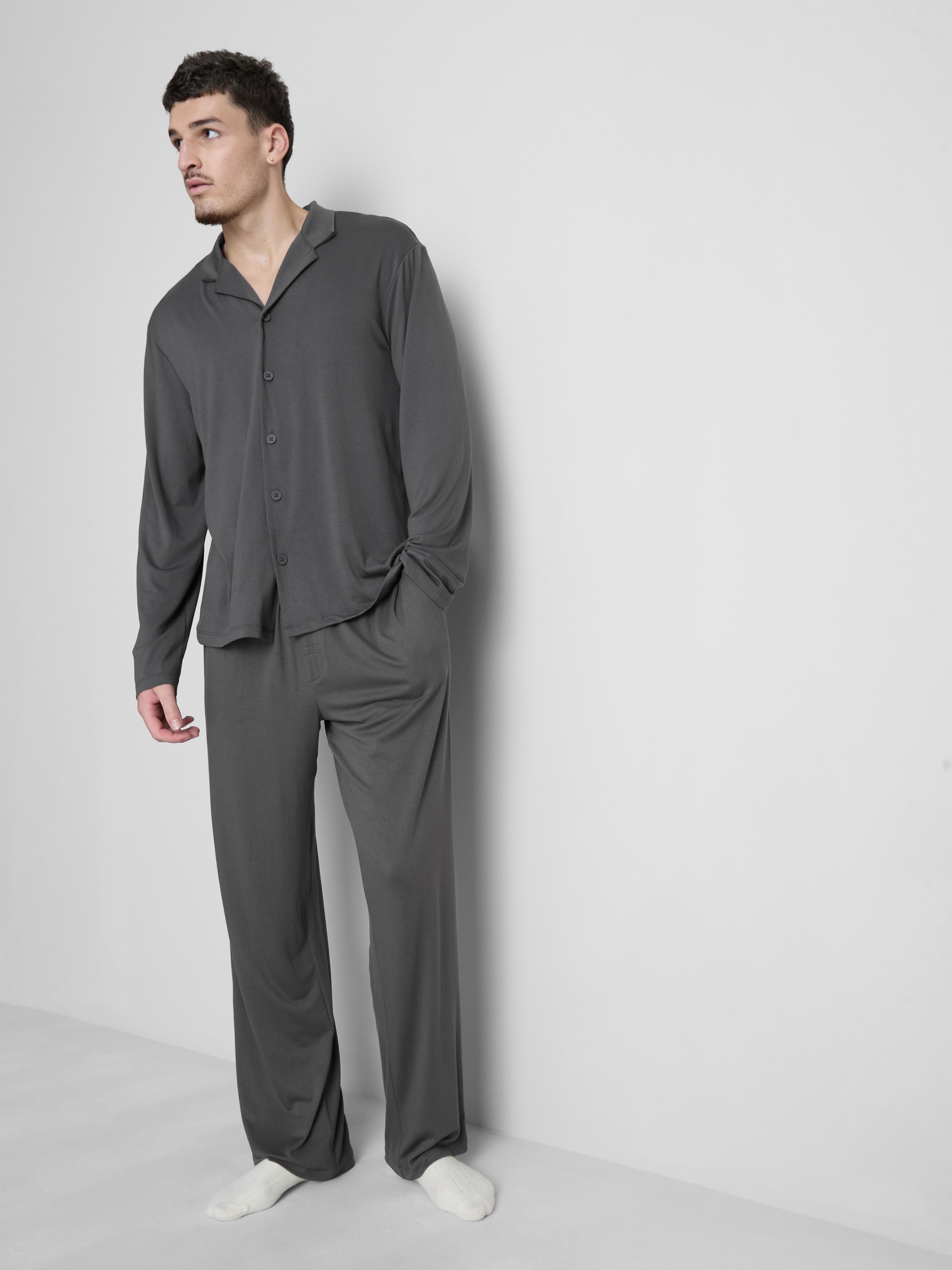 Pyjama boyfriend en jersey Anthracite