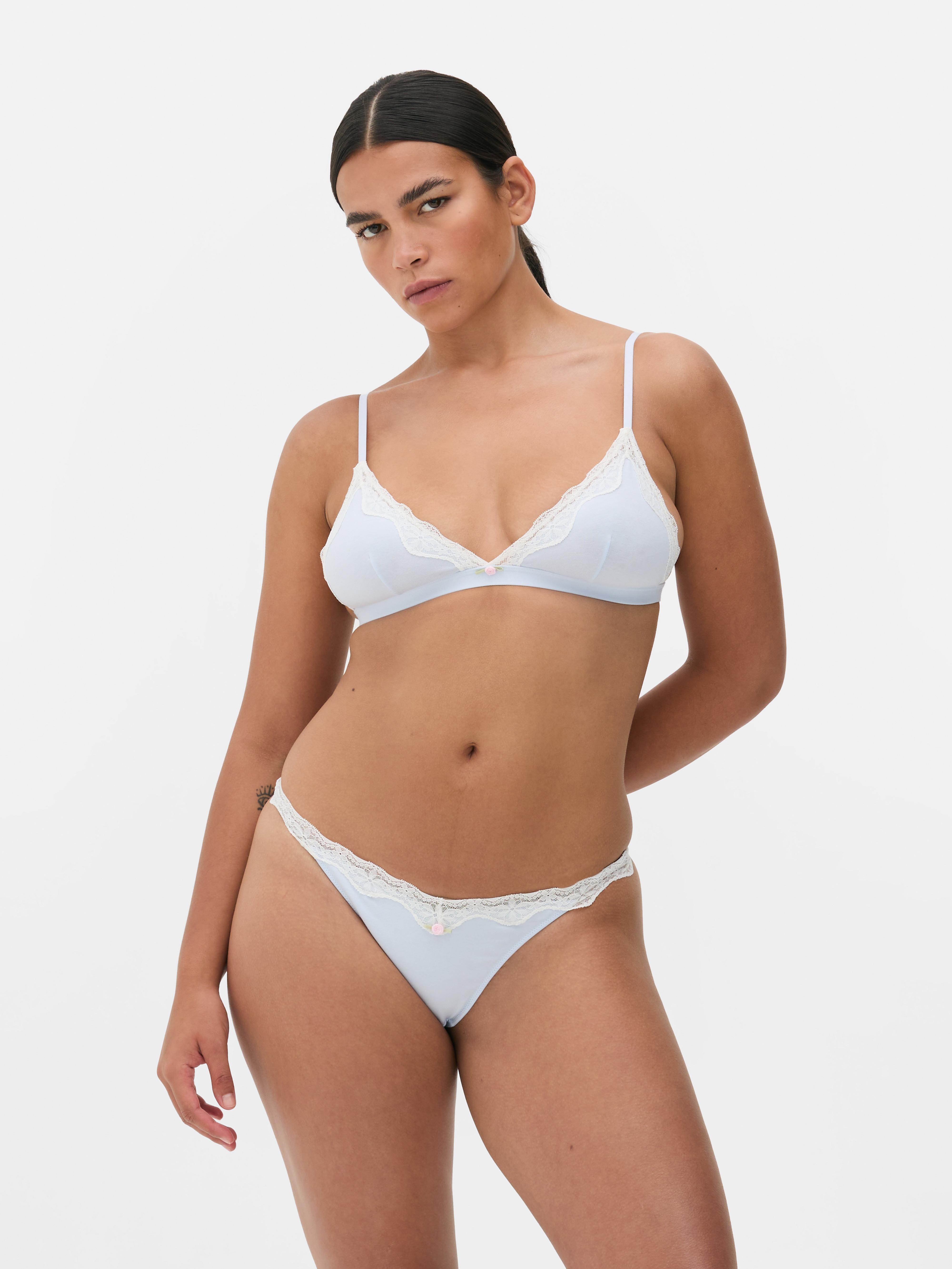 Lace Trim Underwear Set