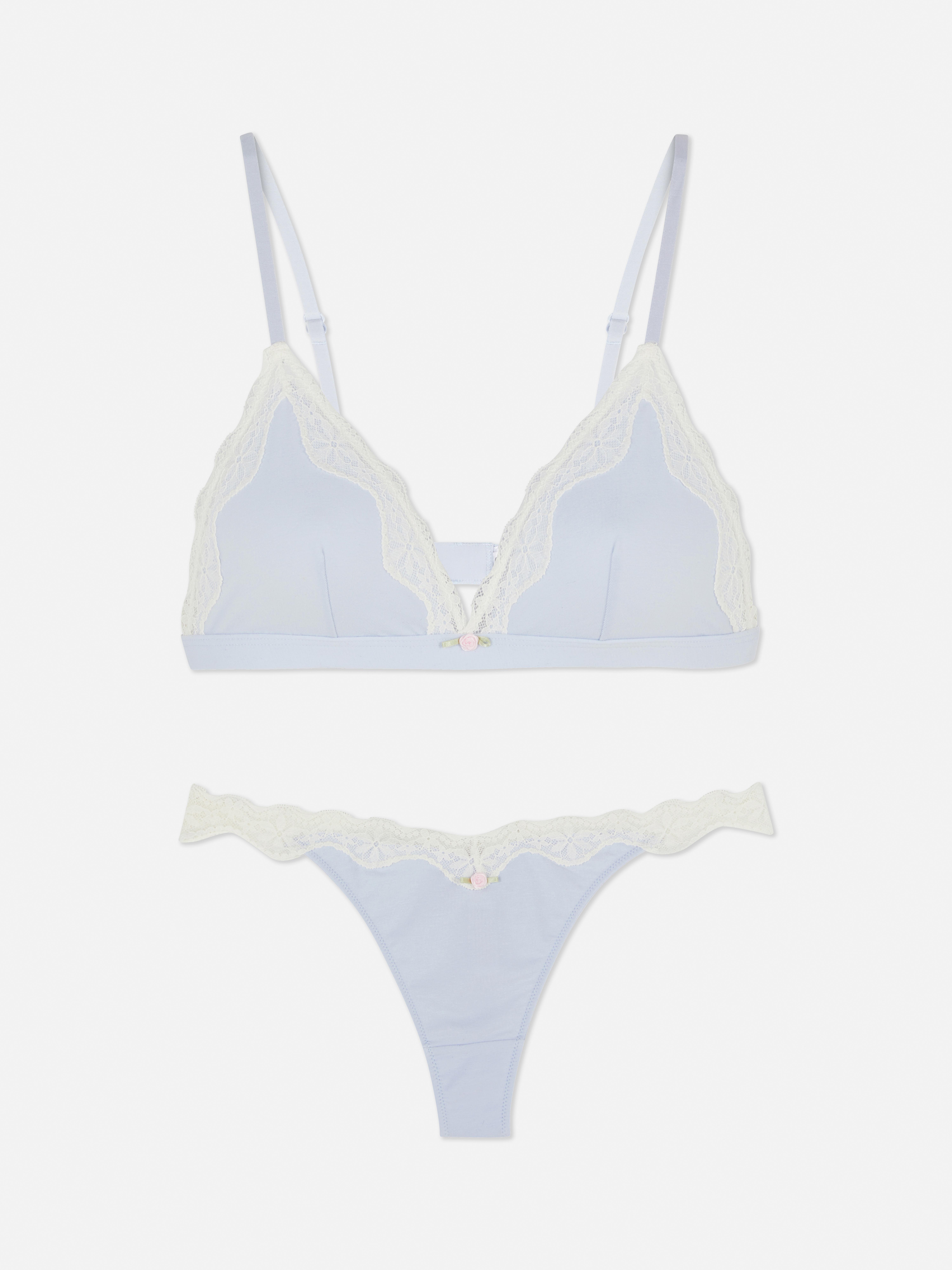 Lace Trim Underwear Set
