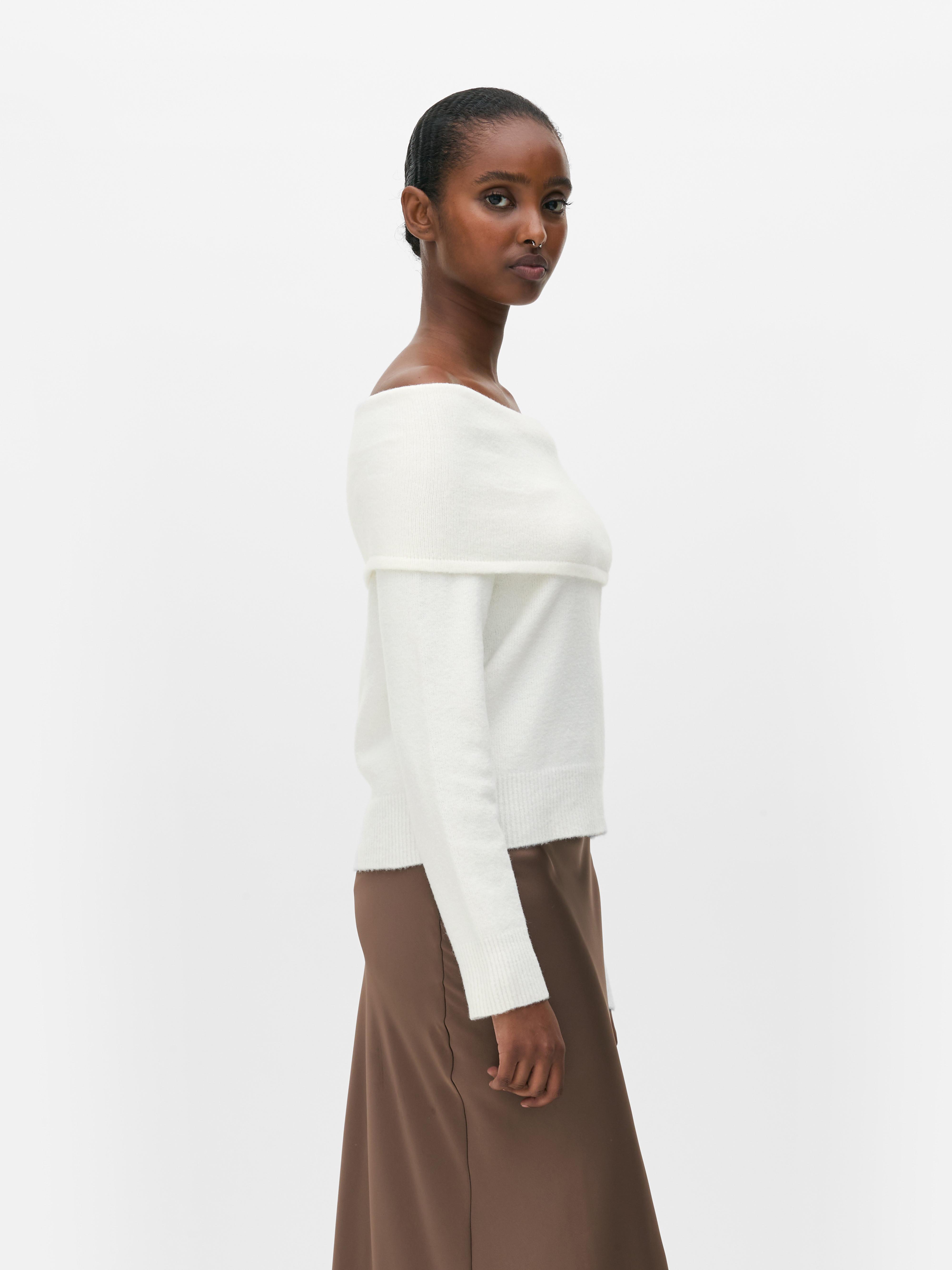Knitted Off-the-Shoulder Sweater