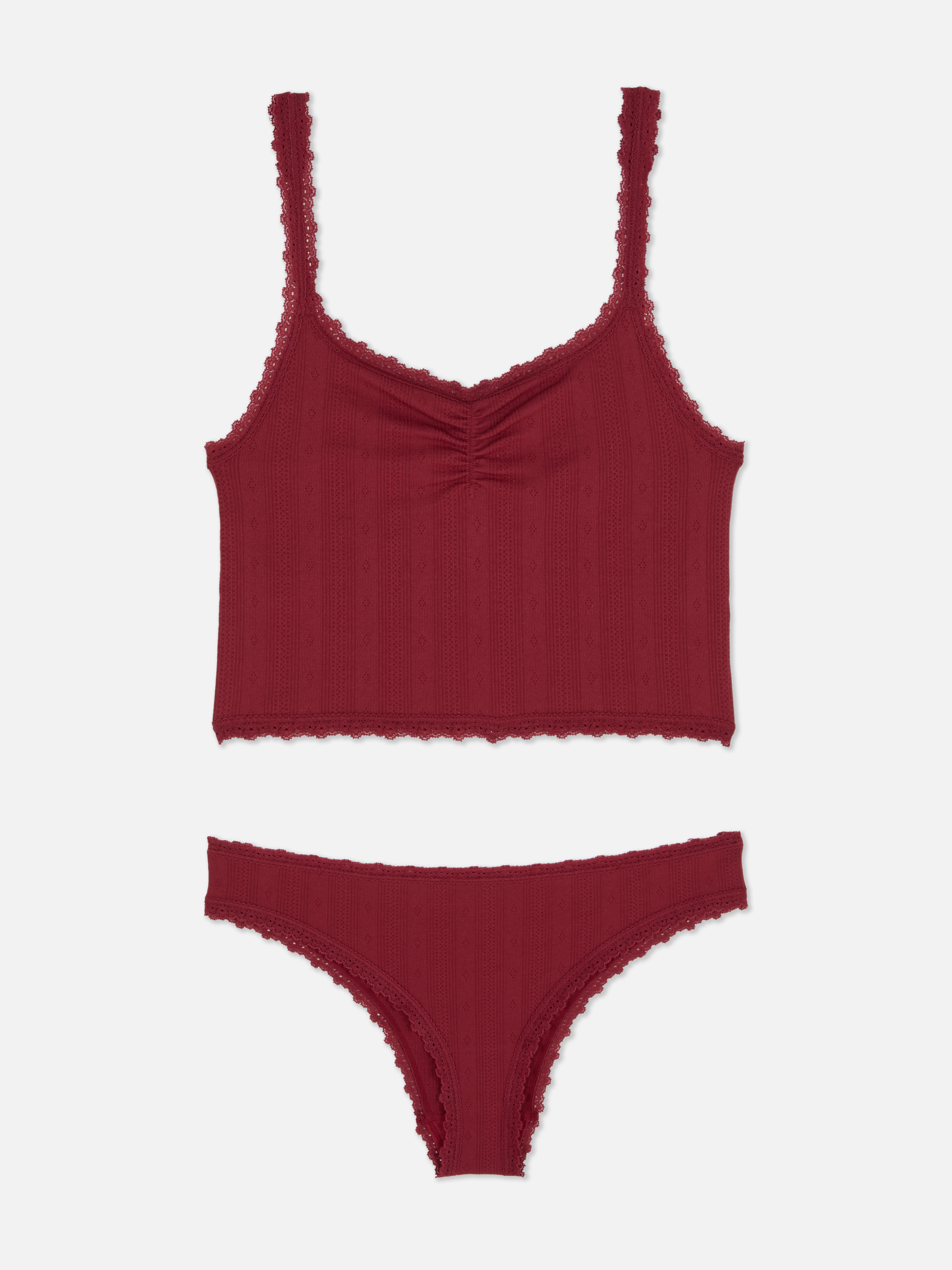 Conjunto roupa interior sutiã bralette comprido