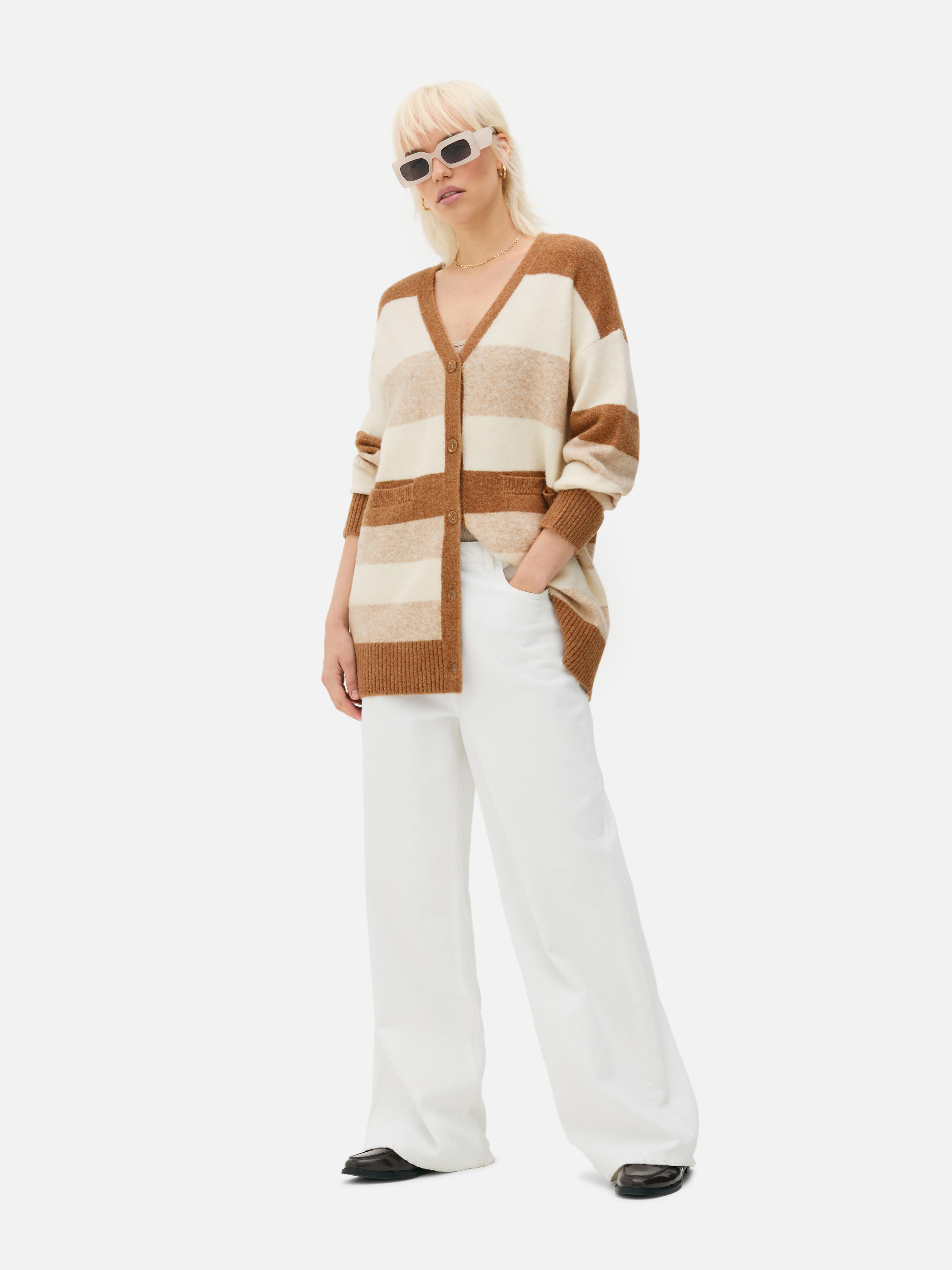 Cardigan lungo a righe