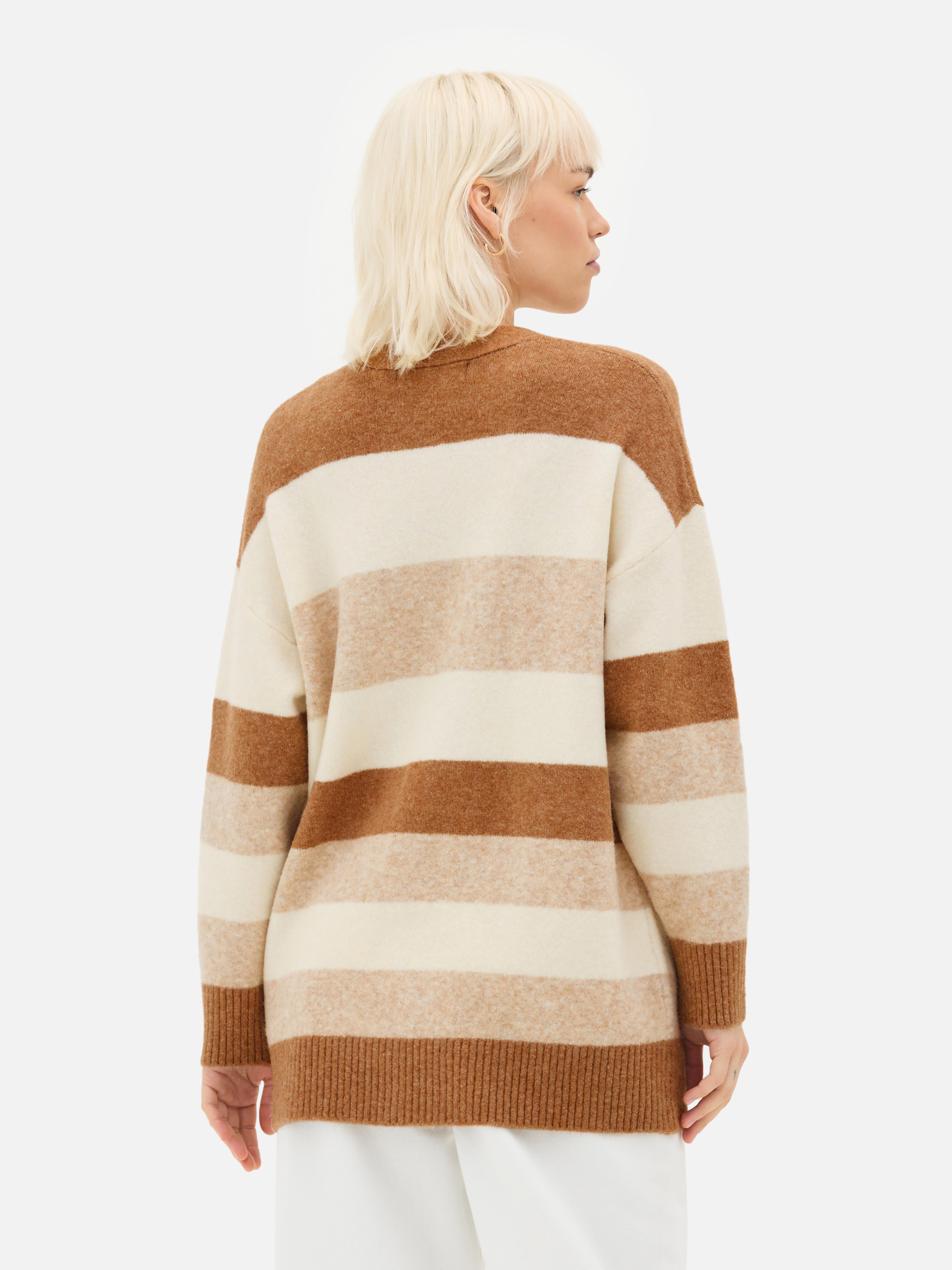 Cardigan lungo a righe