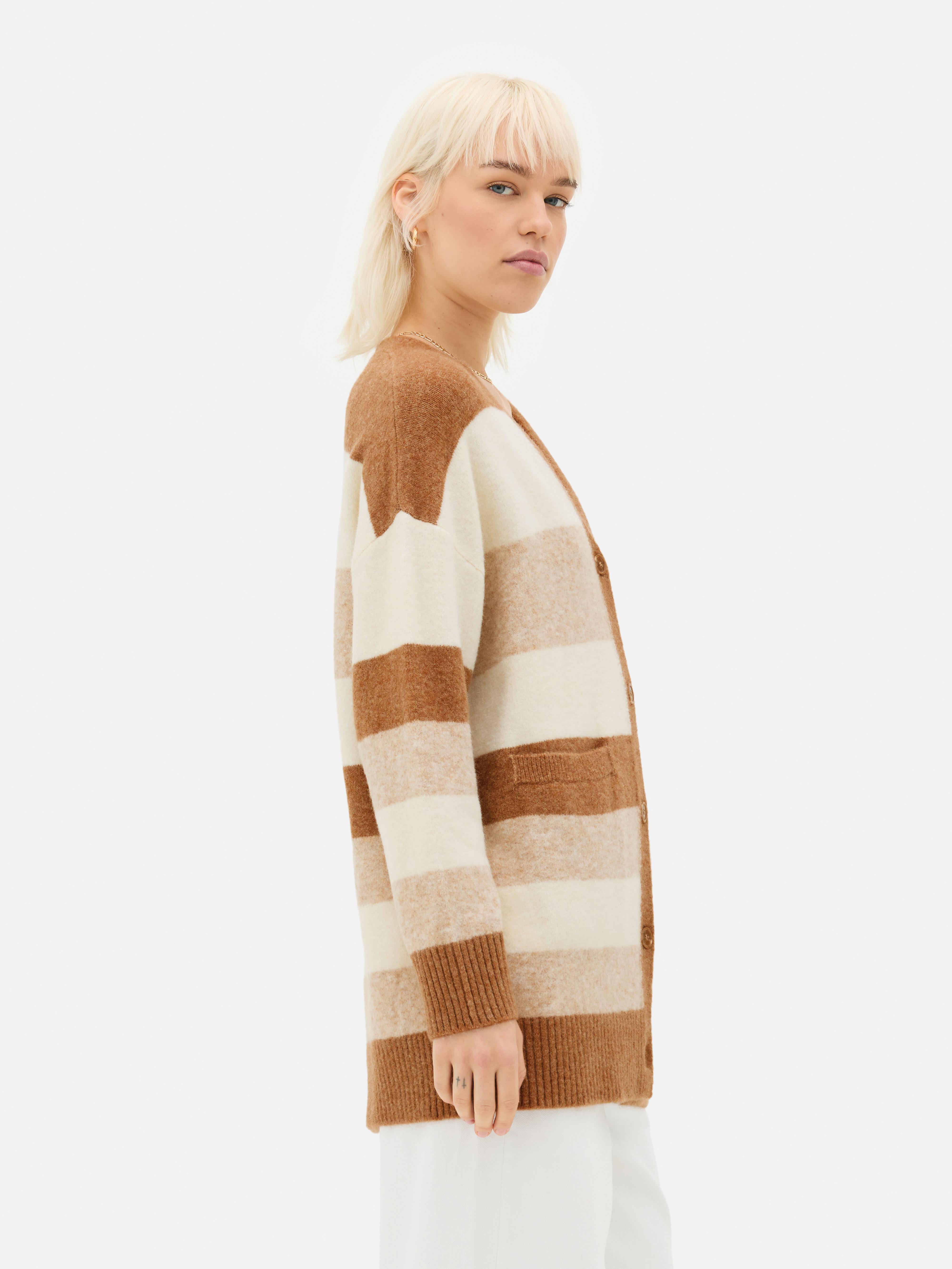 Cardigan lungo a righe