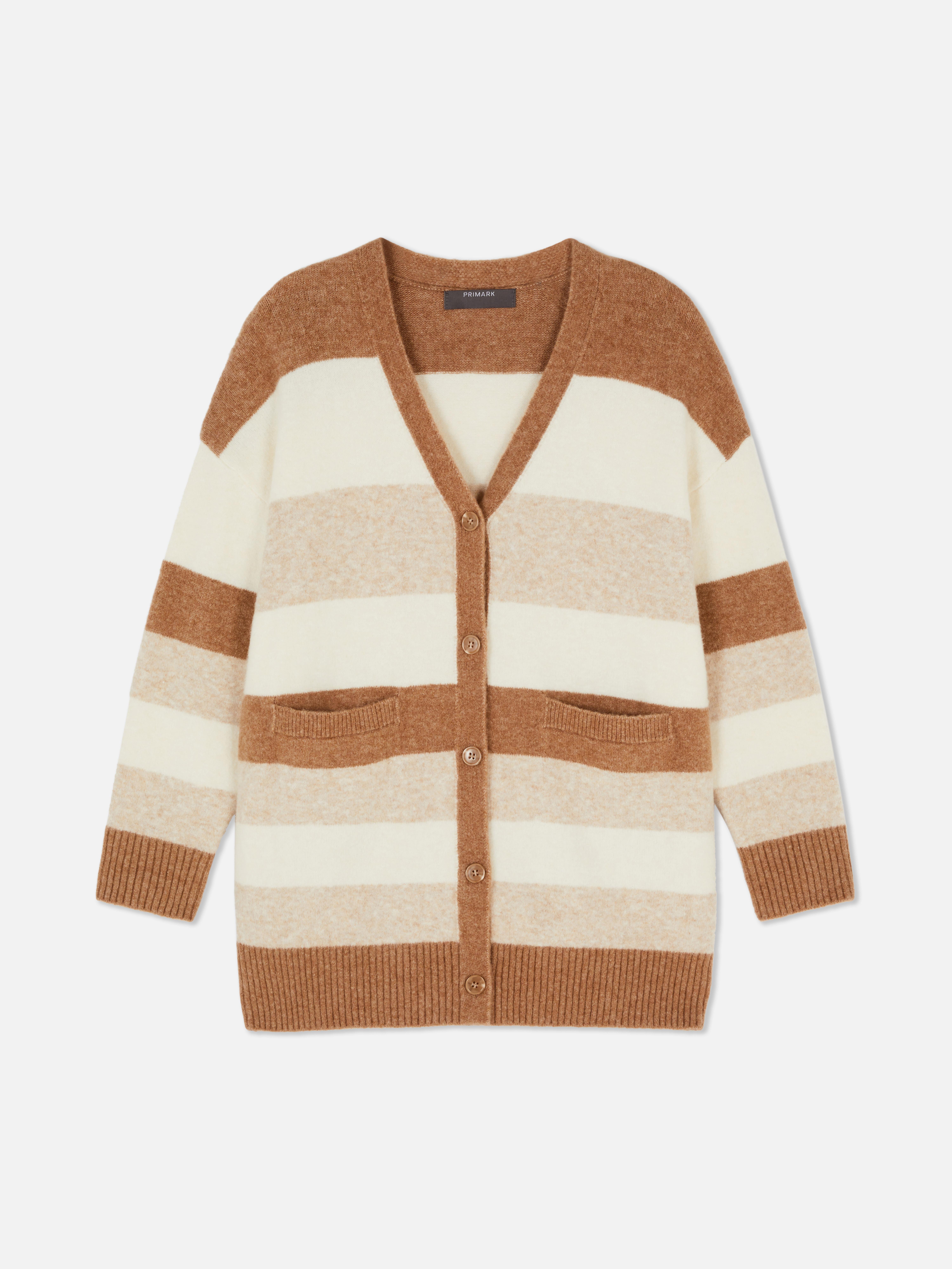 Cardigan lungo a righe