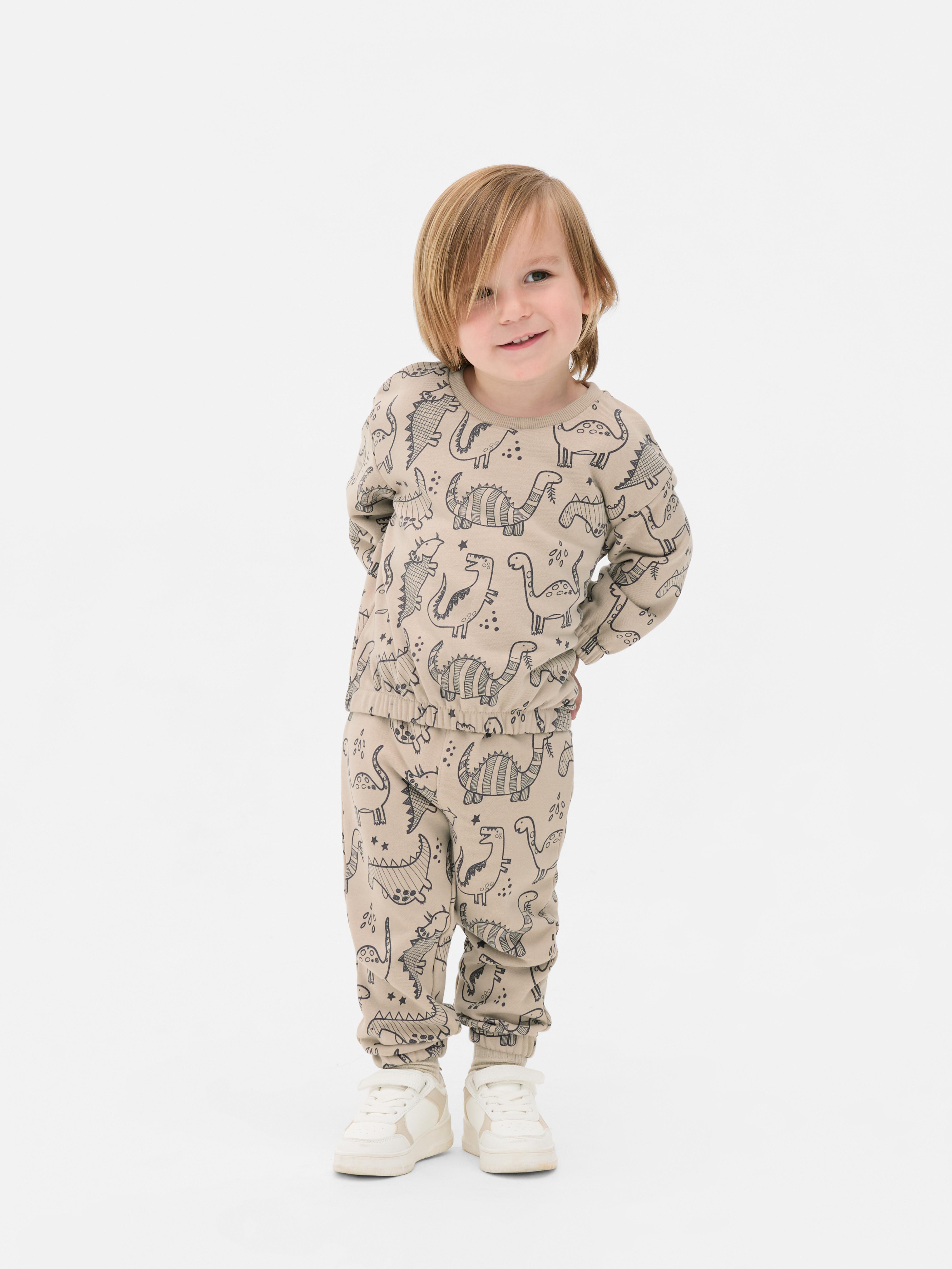 Boys Stone 1.5-8yrs | Printed Sweatshirt and Sweatpants Set