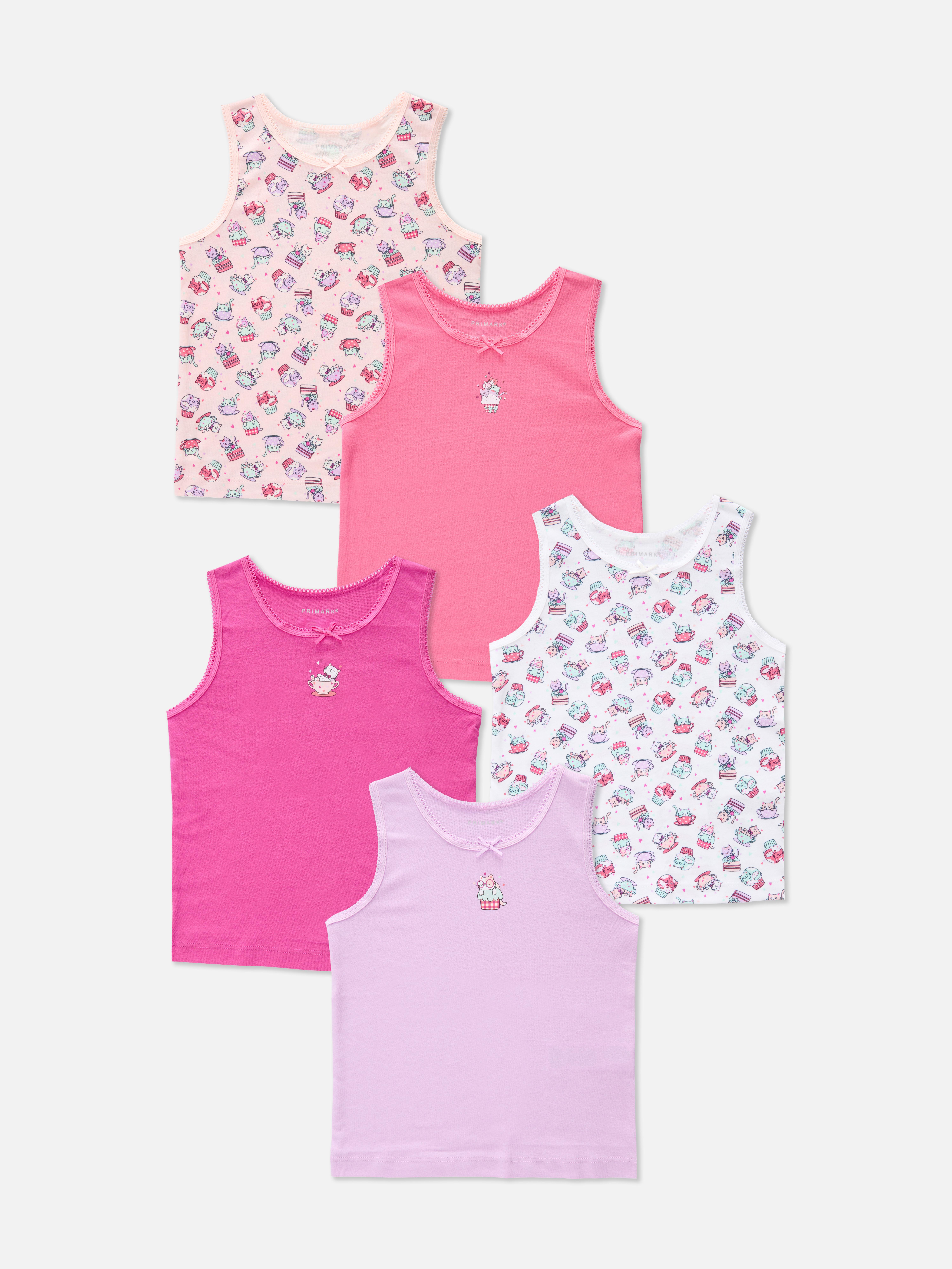 1.5-12yrs | 5pk Cupcake Cat Graphic Vests