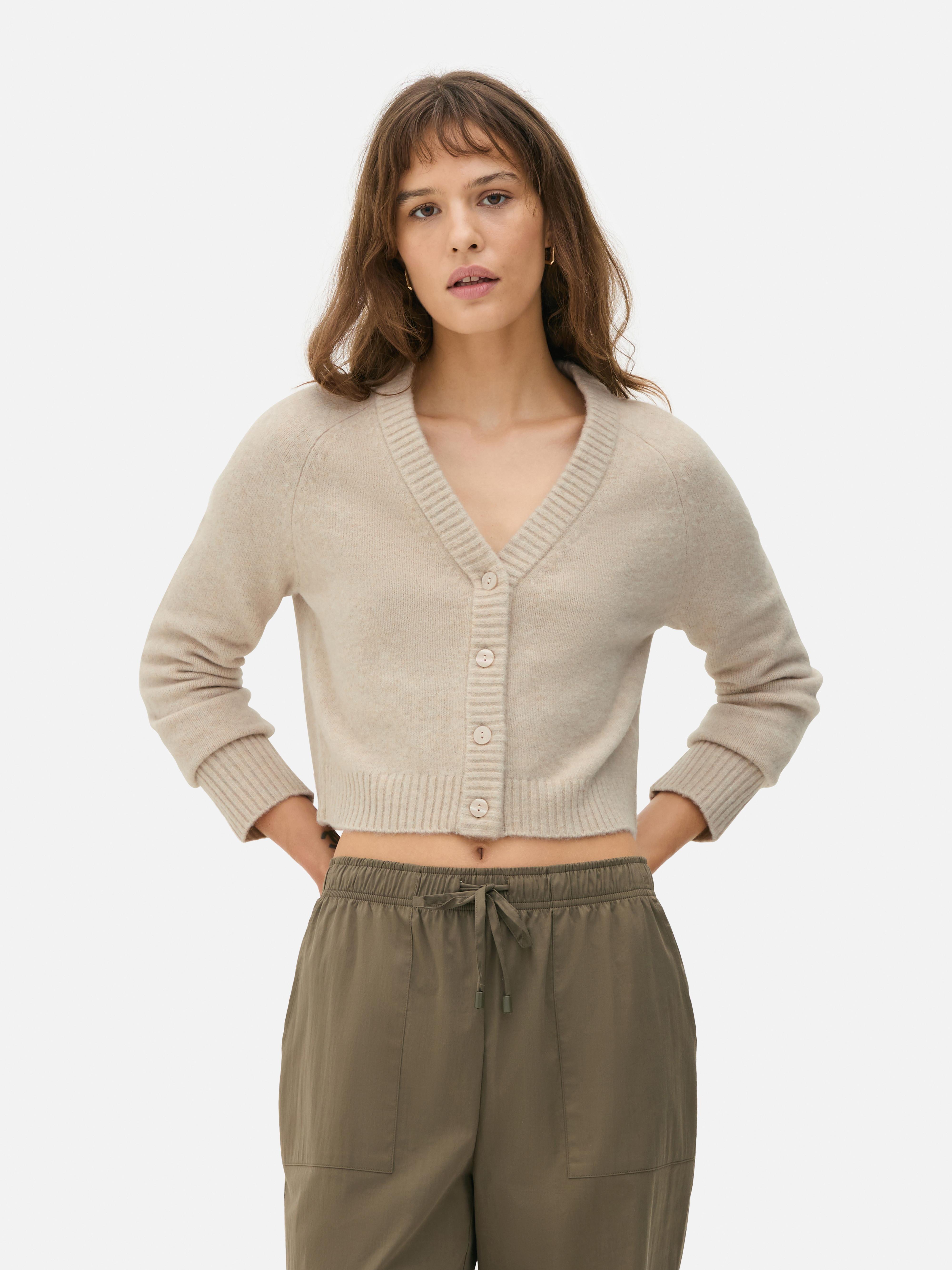 Cropped V-Neck Cardigan