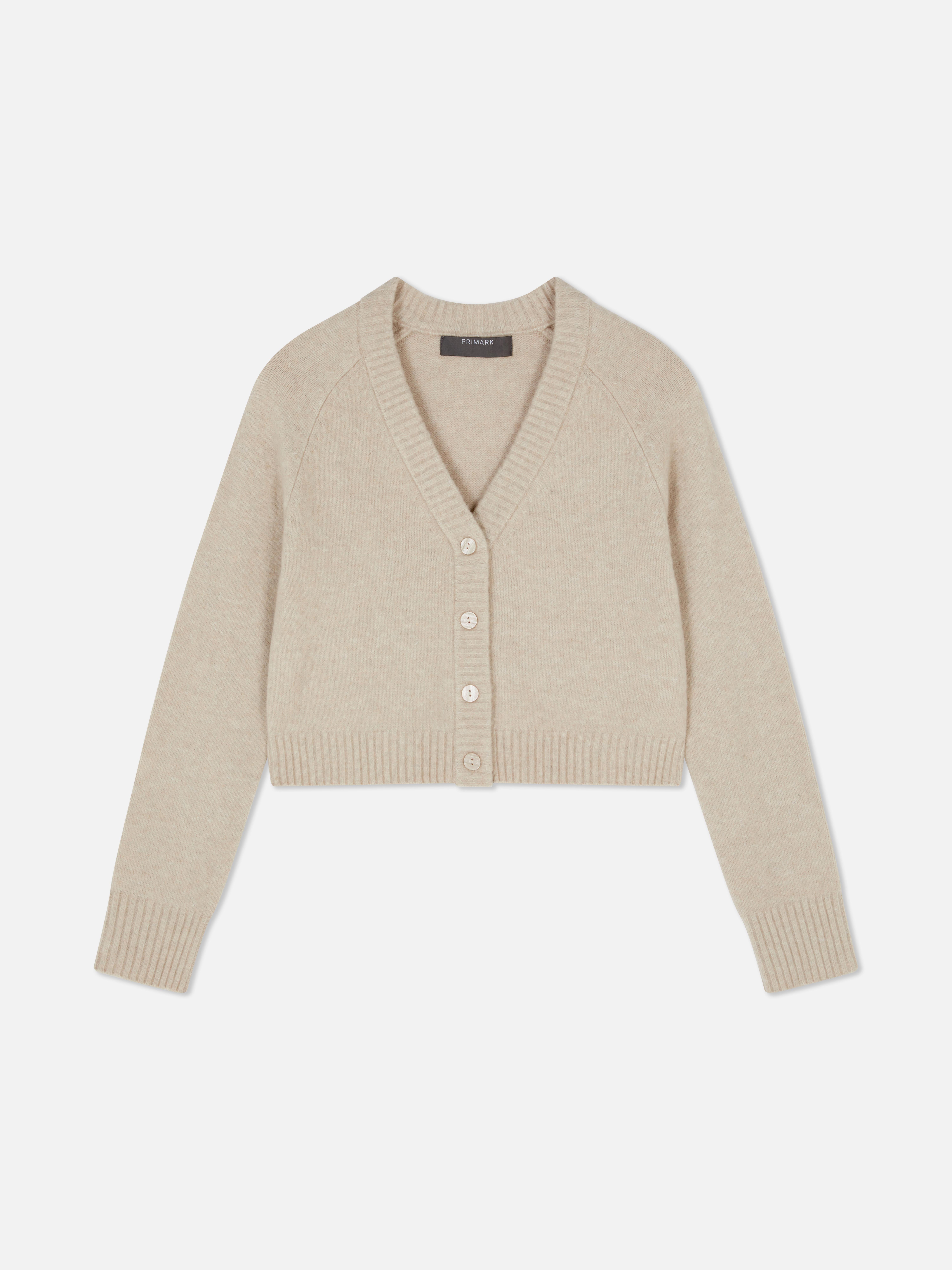 Cropped V-Neck Cardigan