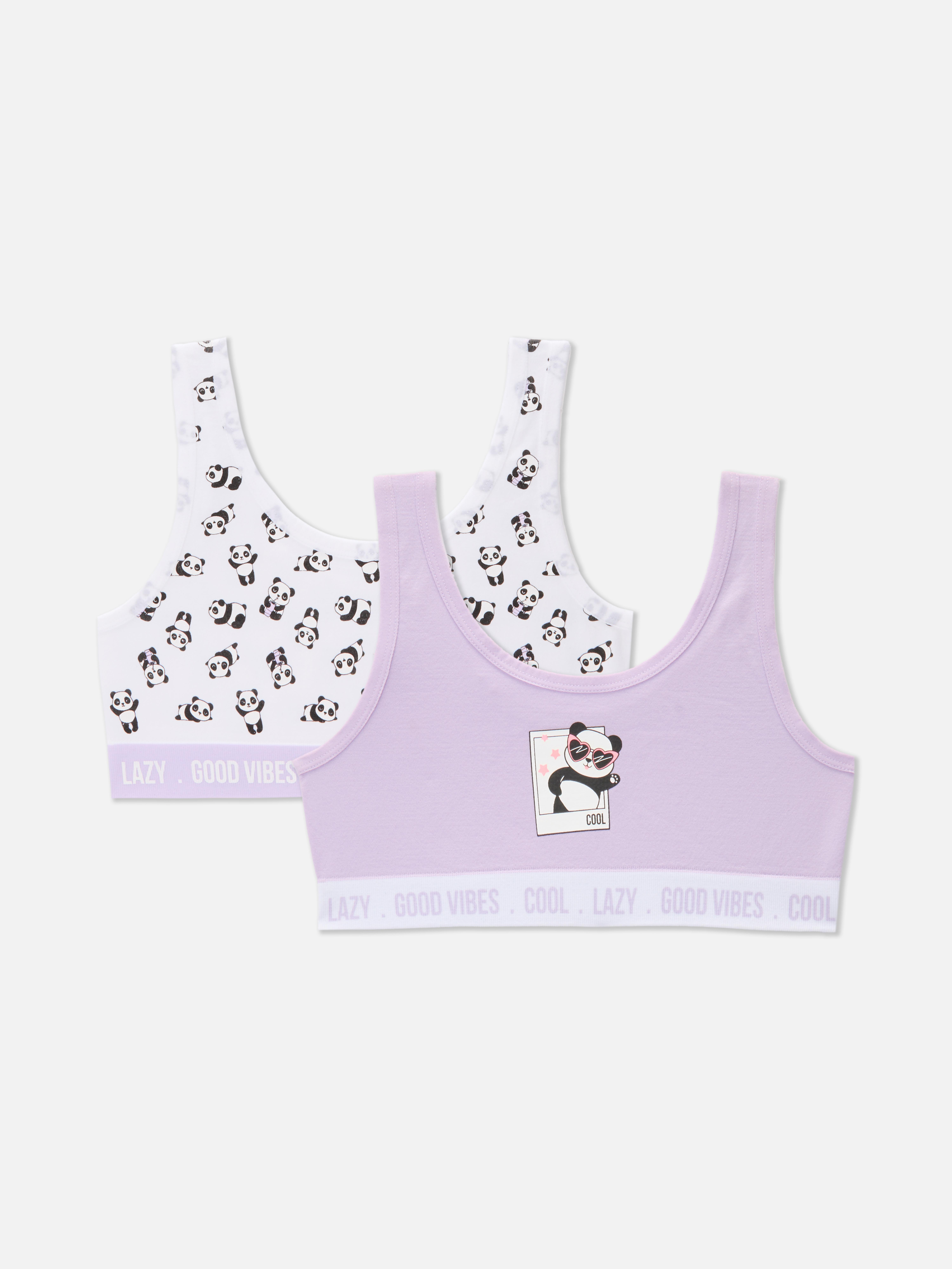 7–15 ans | 2 hauts courts sans coutures à motif panda