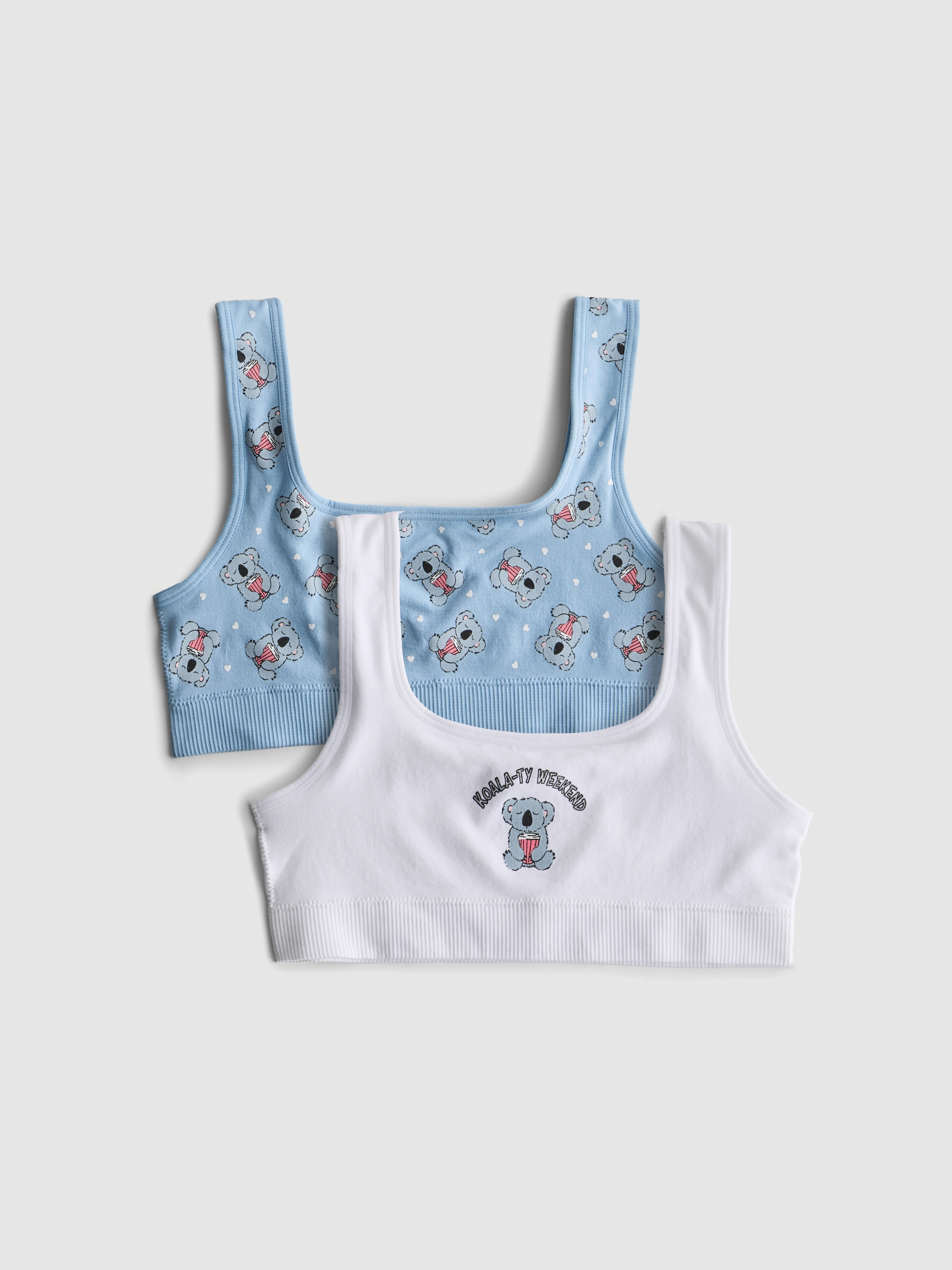 7-15yrs | 2pk Seamless Koala Graphic Cropped Tops