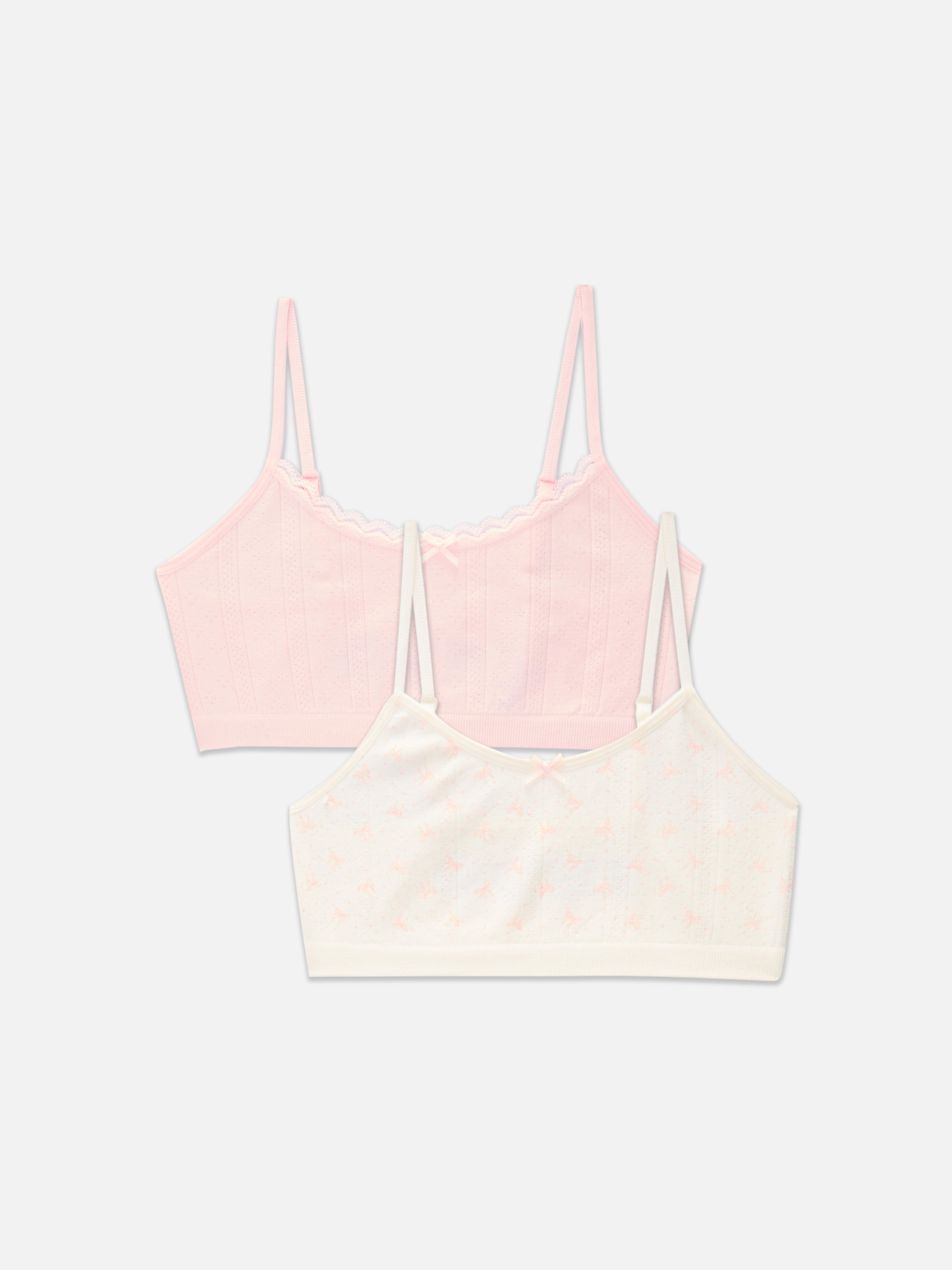 7–15 Jahre | Nahtlose, kurze Pointelle-Tops, 2er-Pack