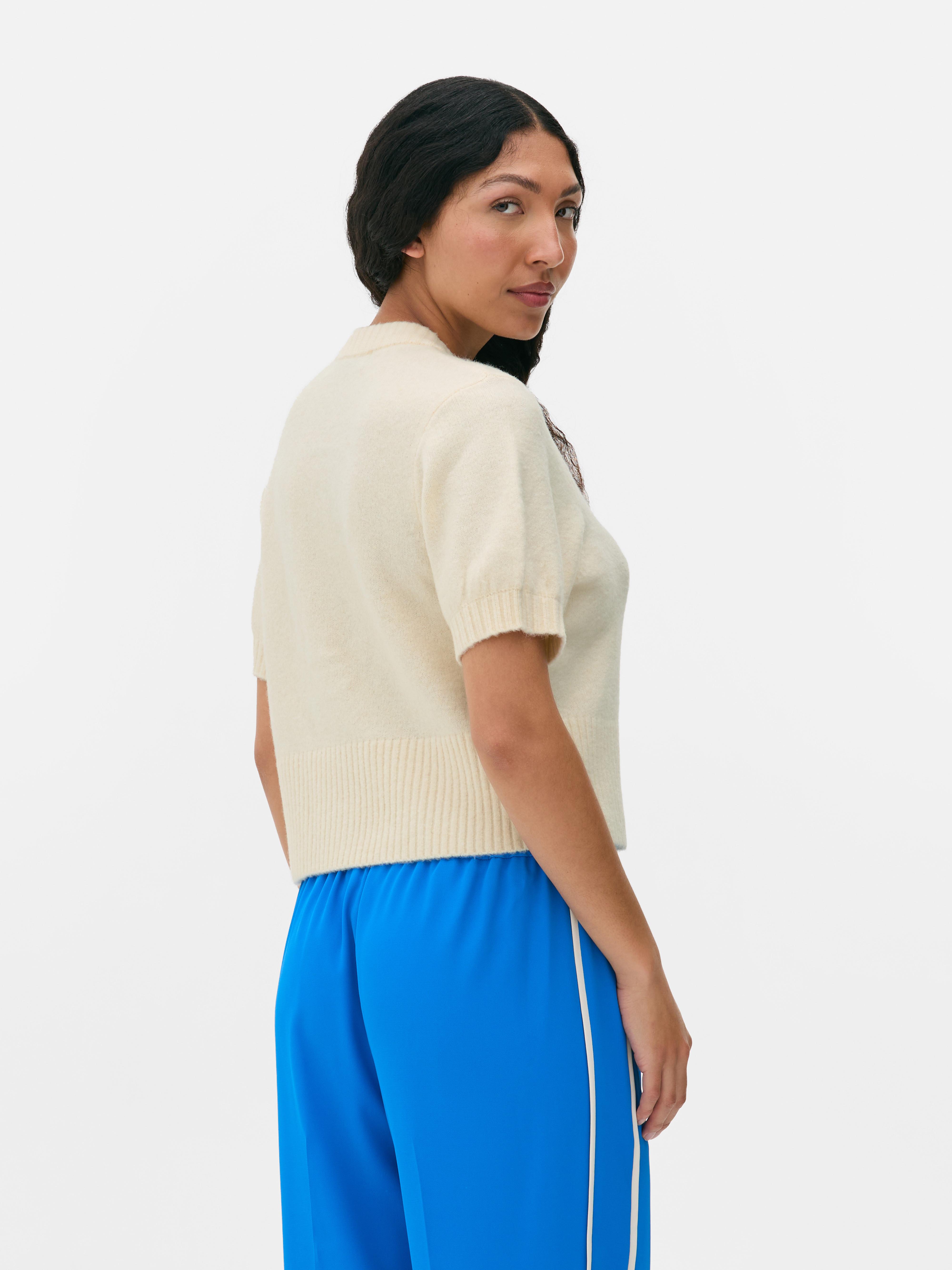 Button-Up Short Sleeve Cardigan