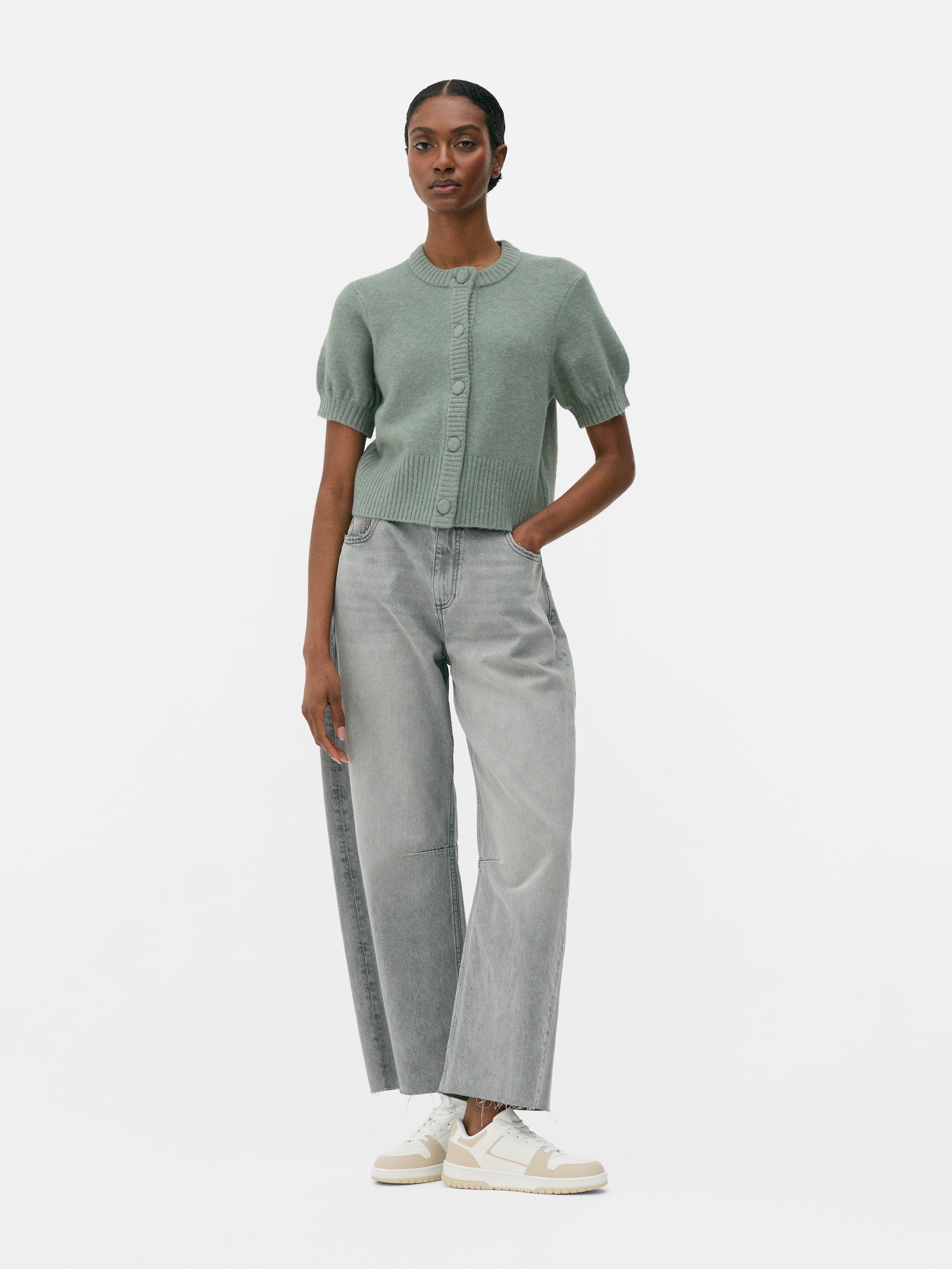Button-Up Short Sleeve Cardigan
