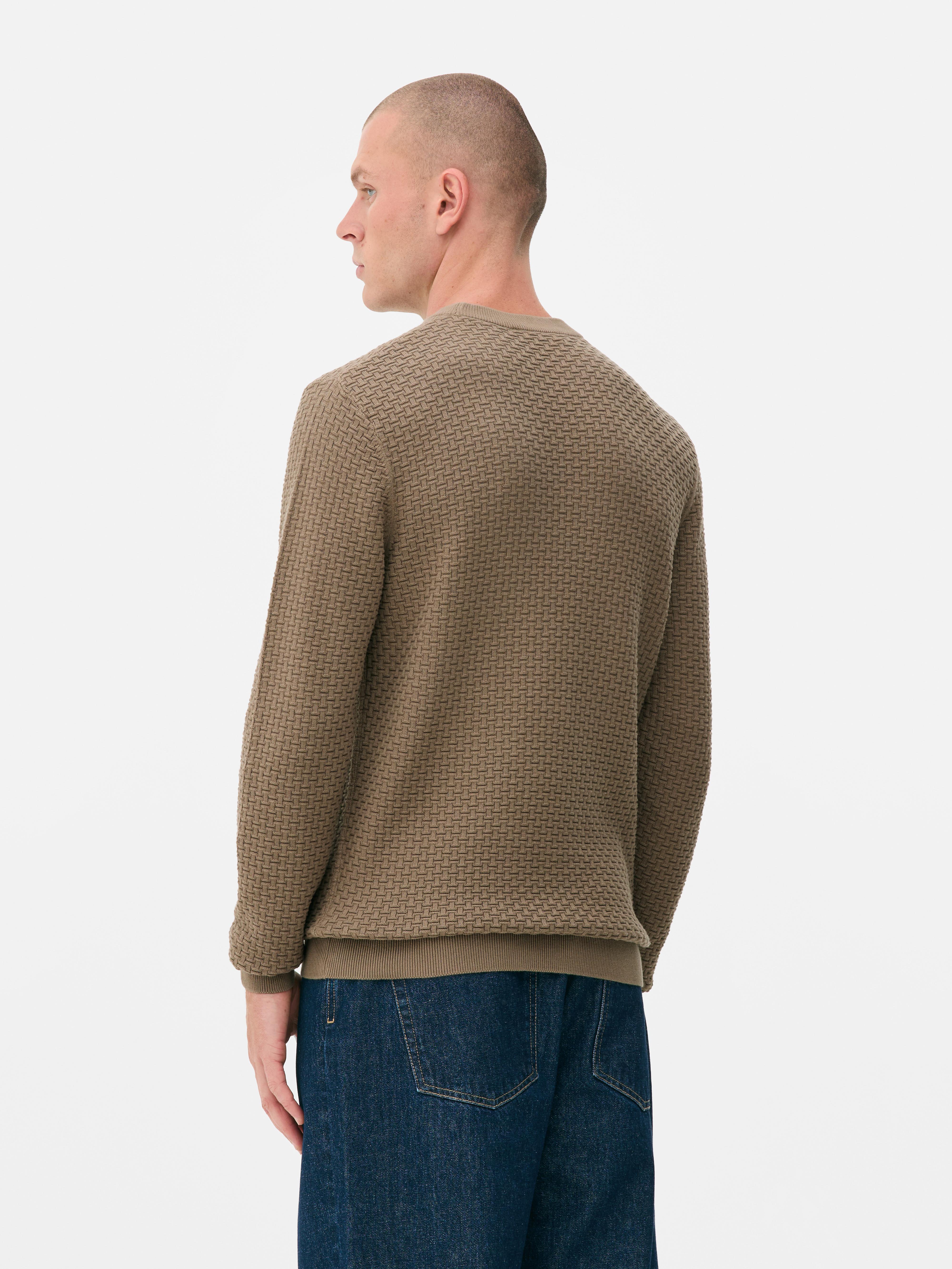 【極美品】Materialize Wear crew neck sweater Men's Natural Textured Crew Neck Sweater | Primark