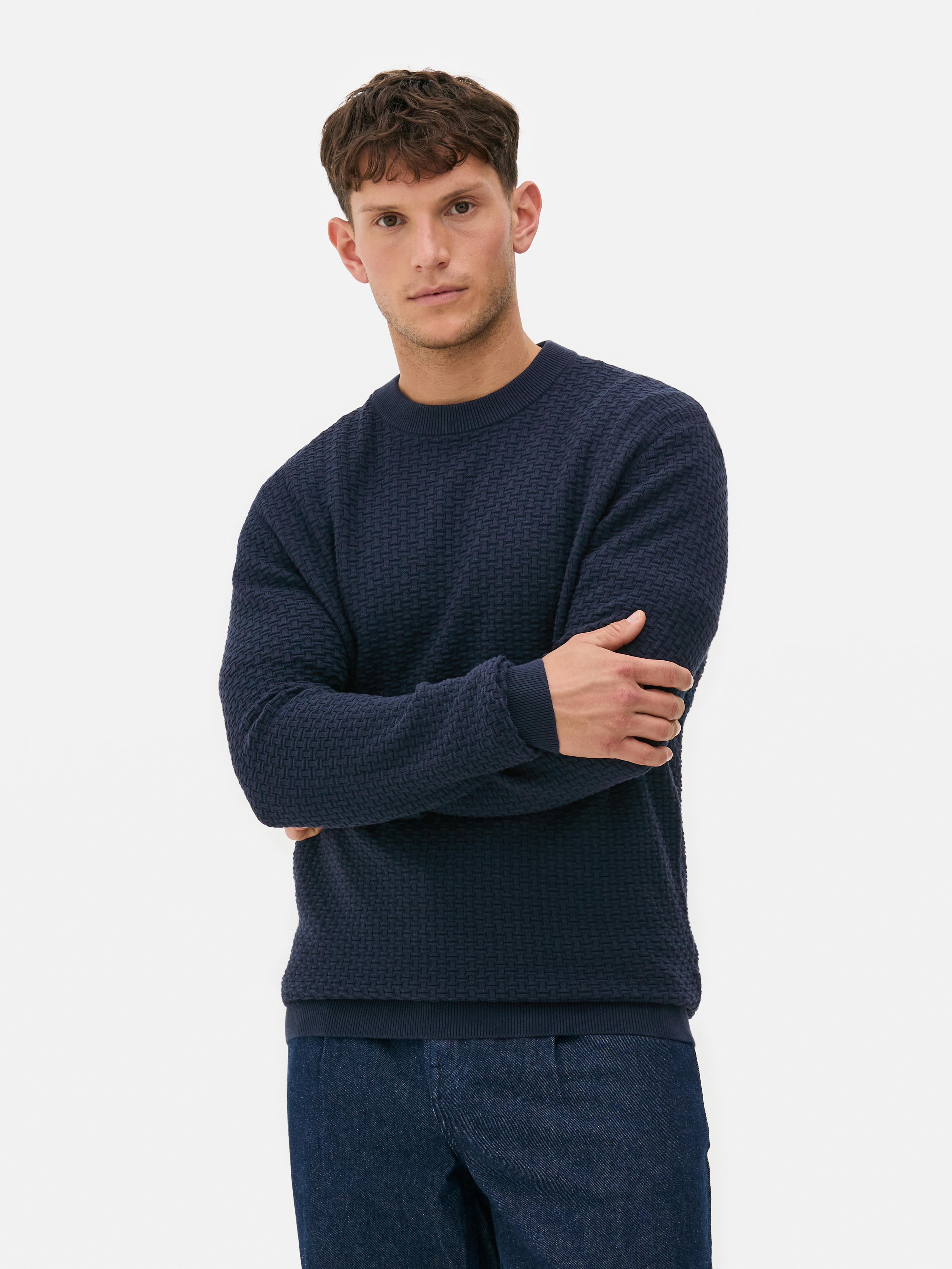 Textured Crew Neck Sweater