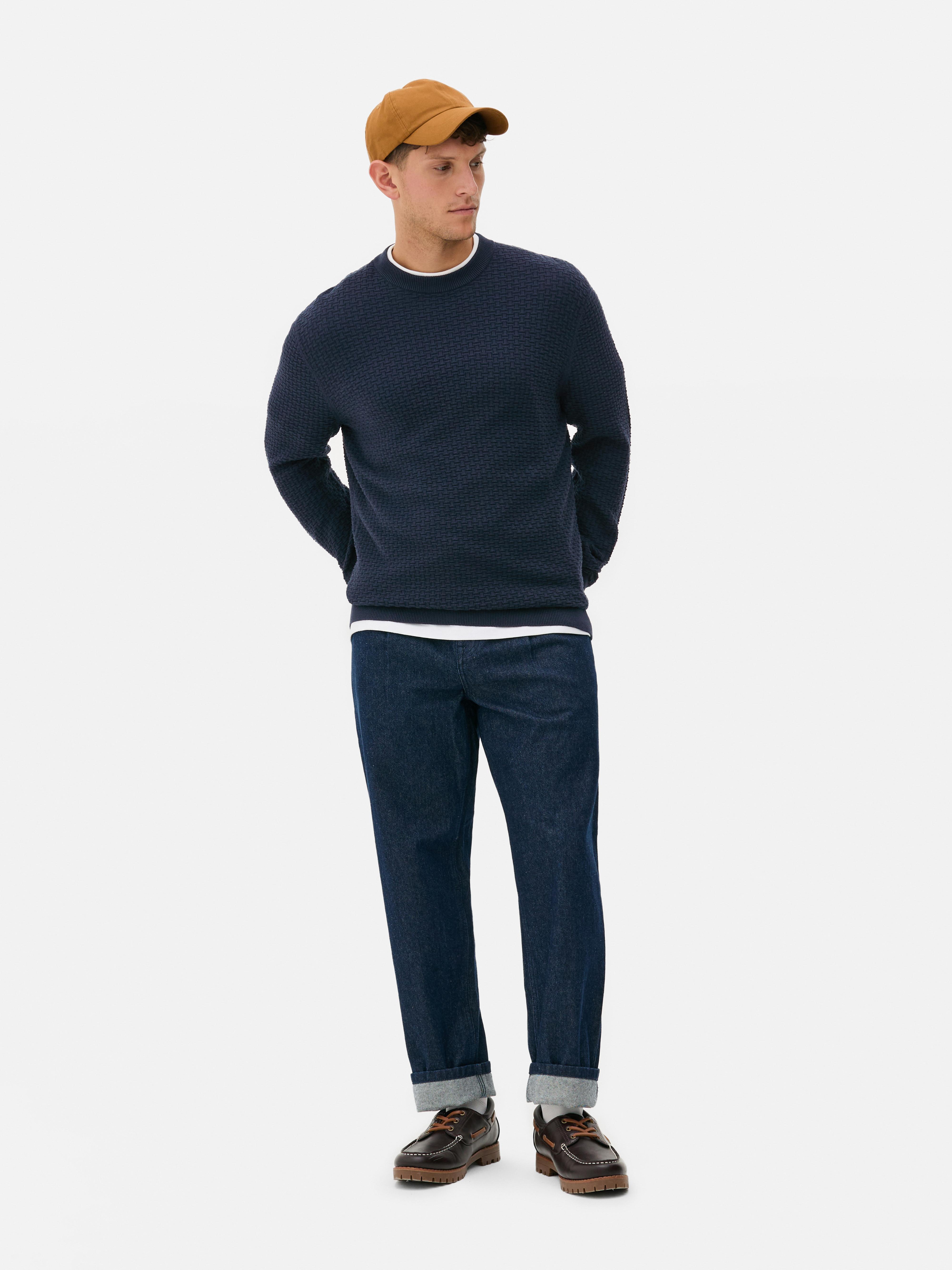 Textured Crew Neck Sweater