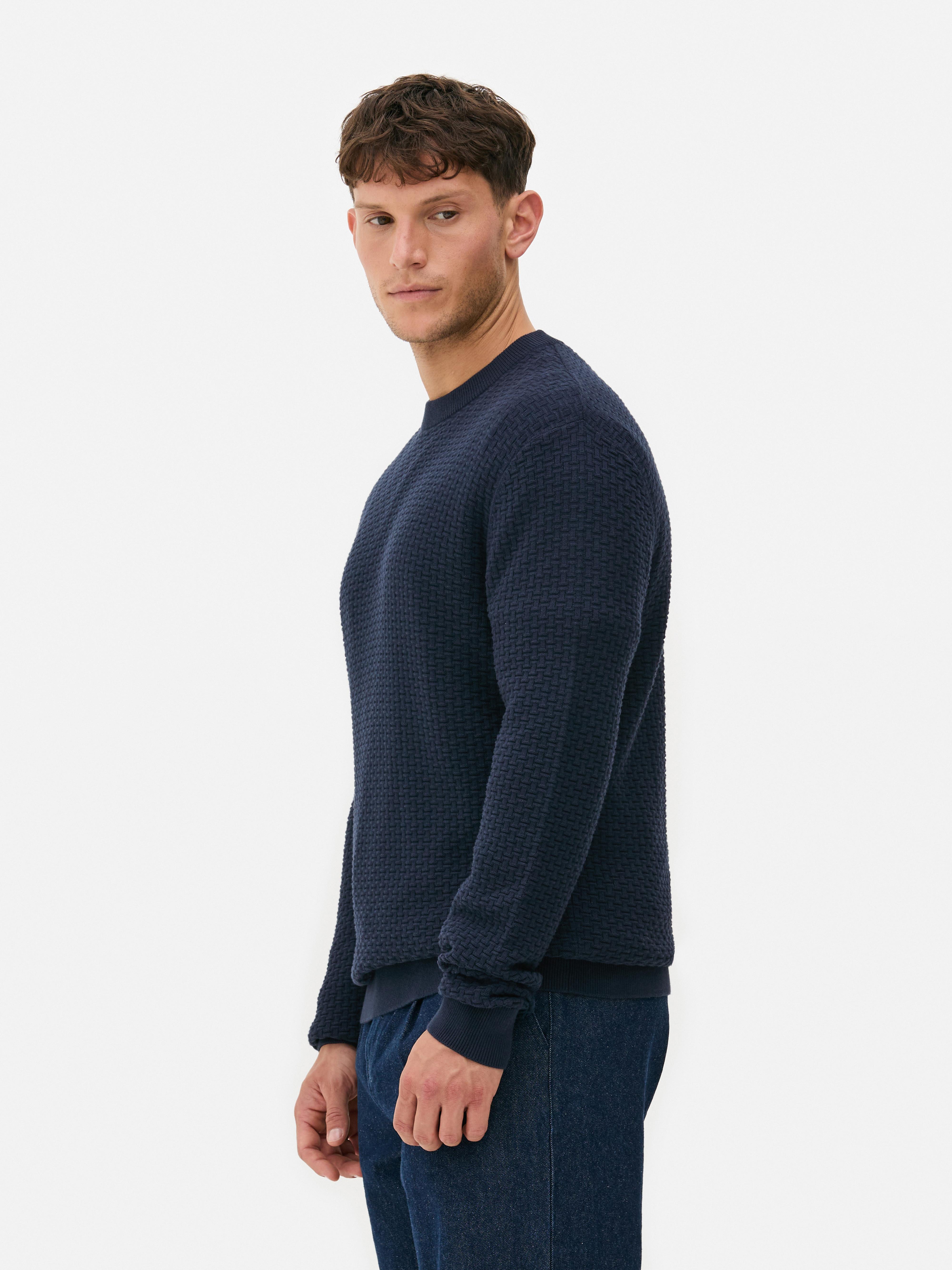 Textured Crew Neck Sweater