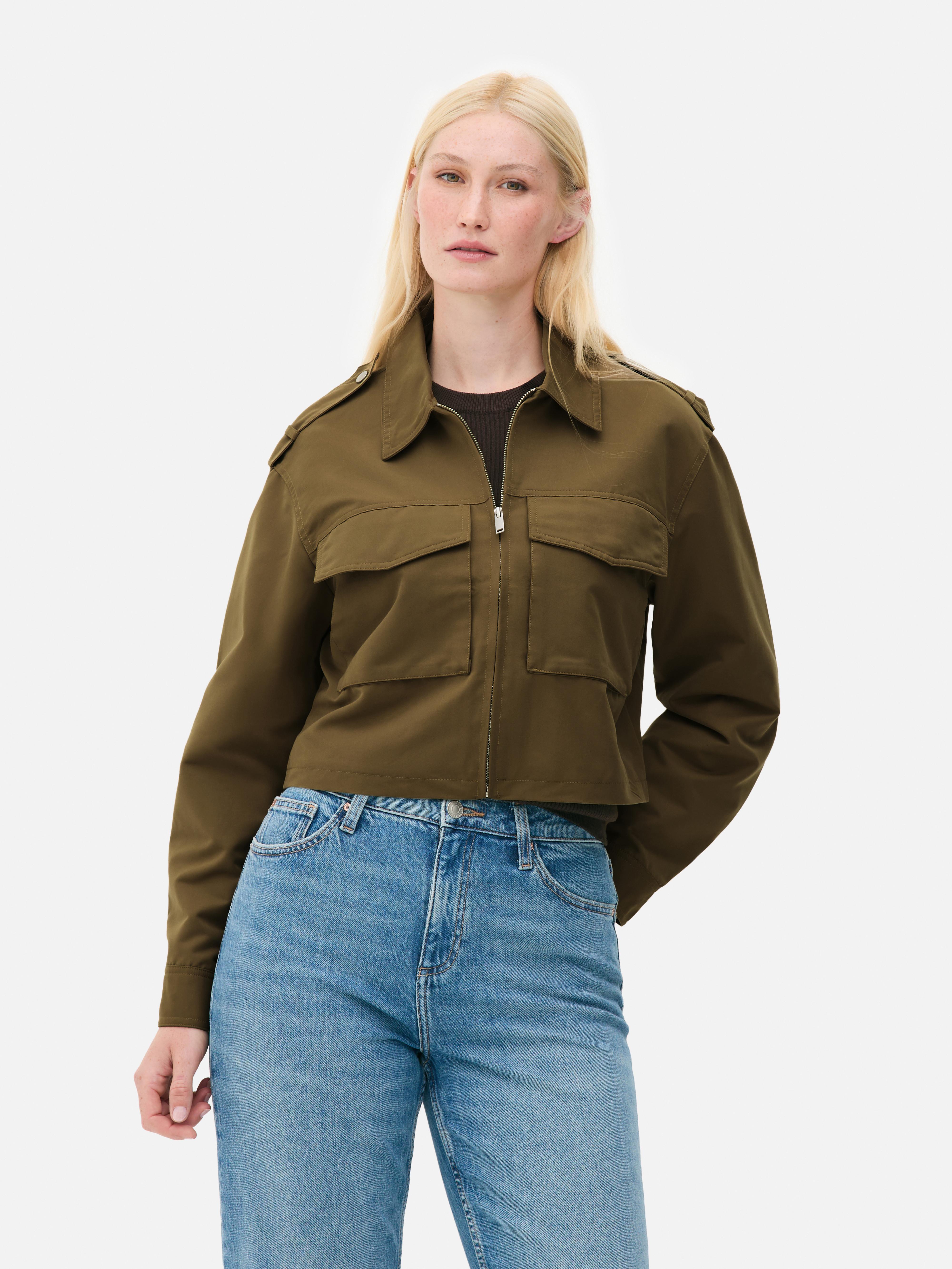 Chaqueta militar con bolsillo de parche Primark