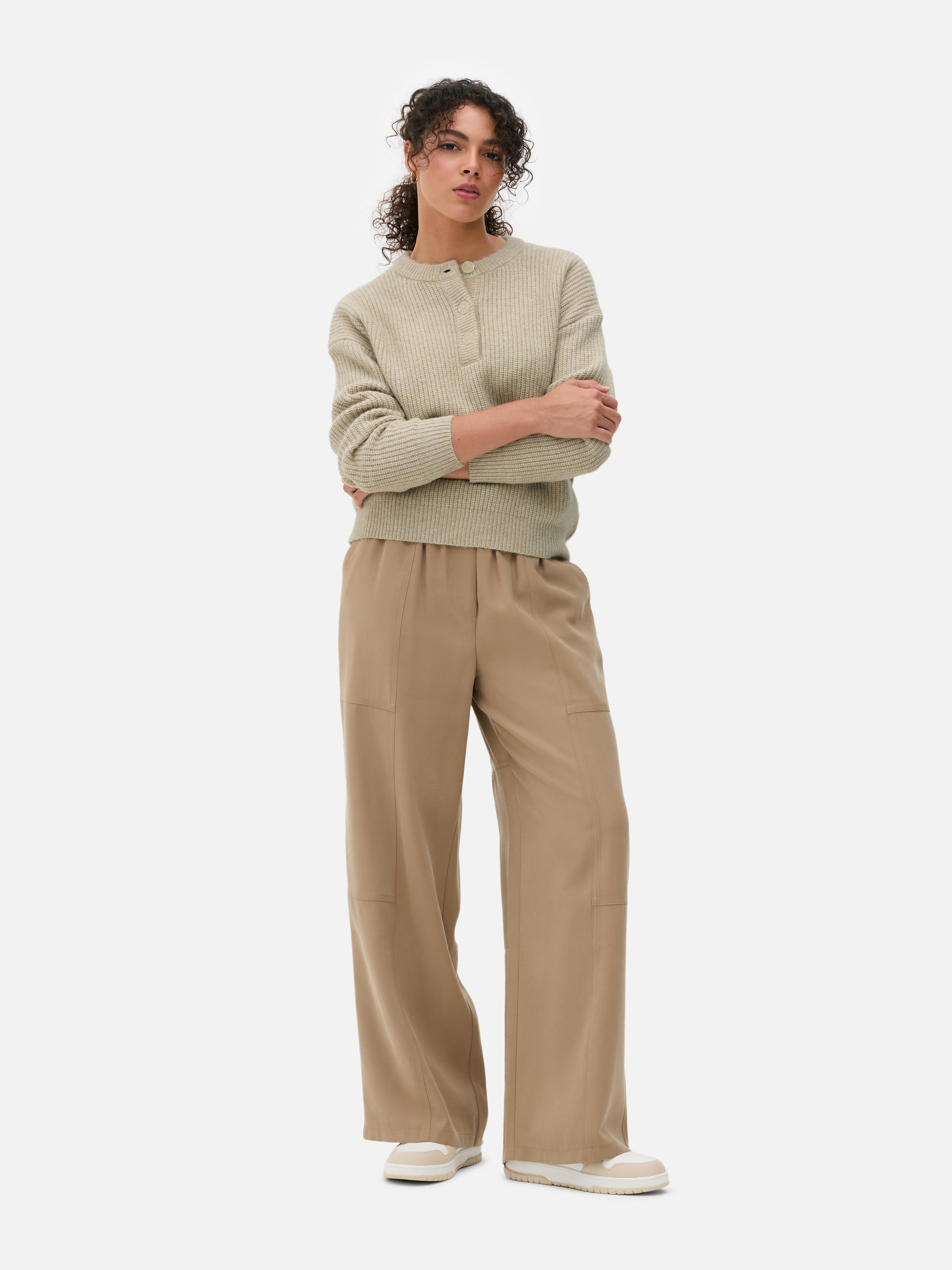 Knitted Button Placket Jumper