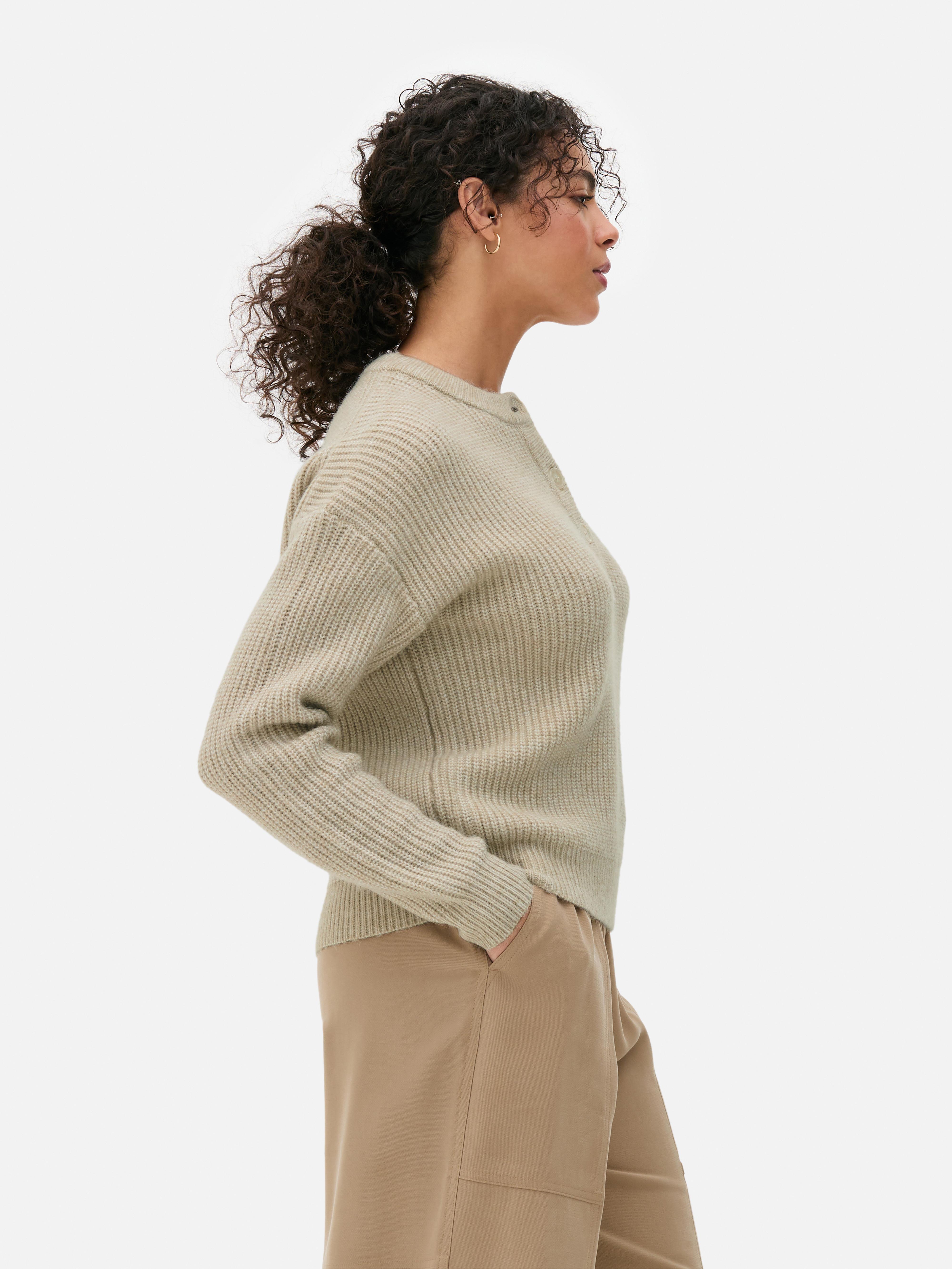 Knitted Button Placket Jumper