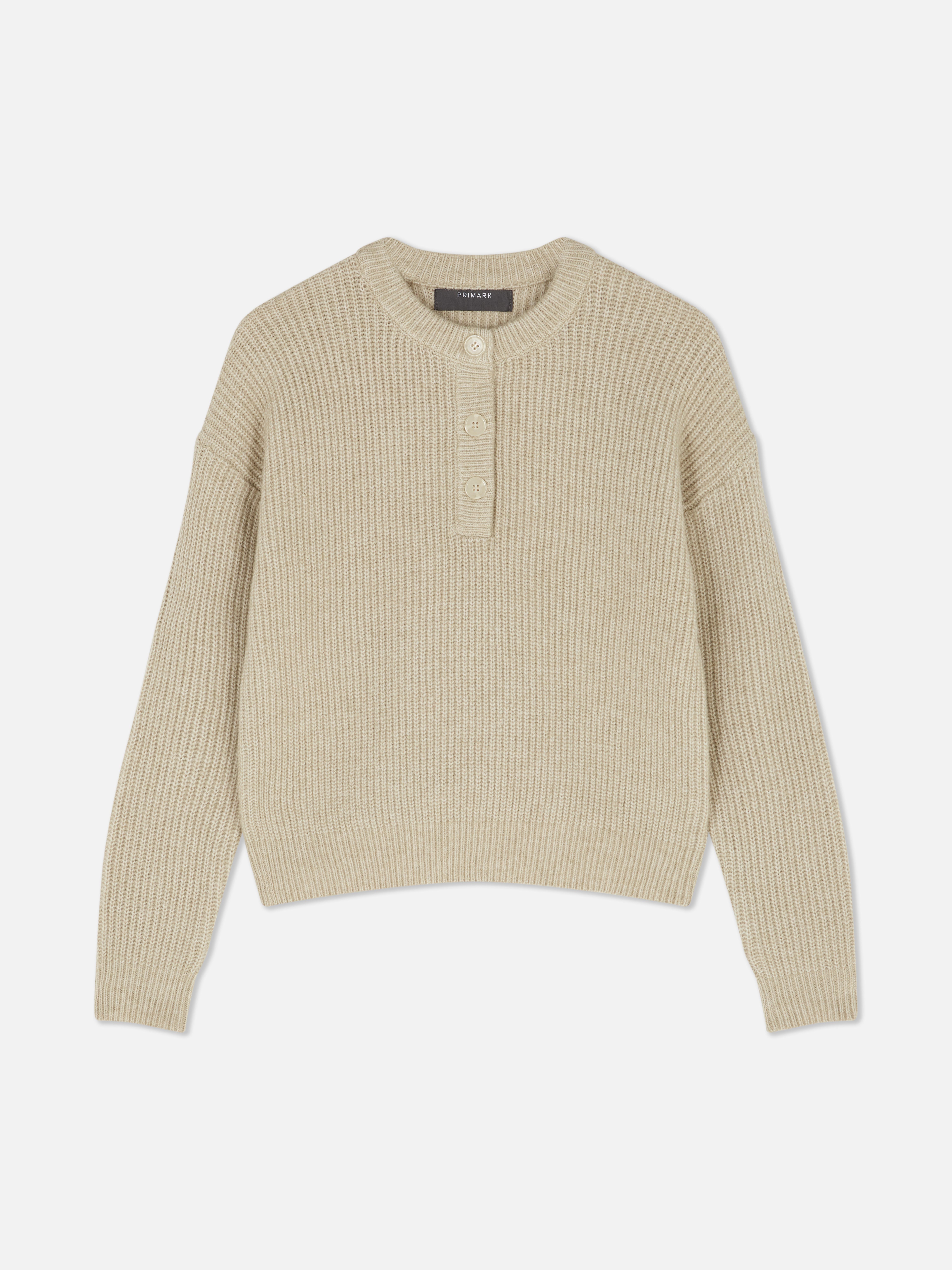 Knitted Button Placket Jumper