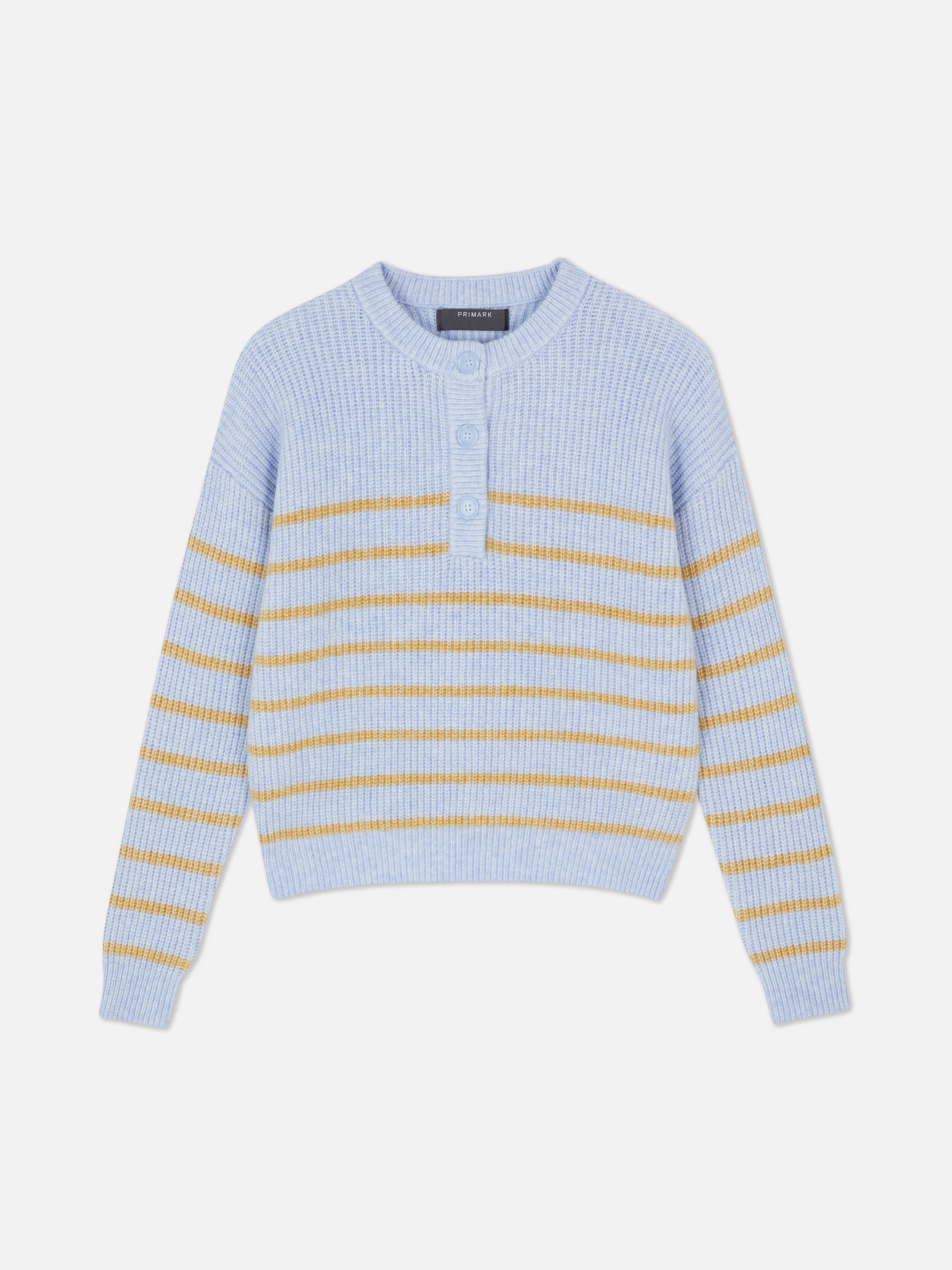 Knitted Button Placket Jumper