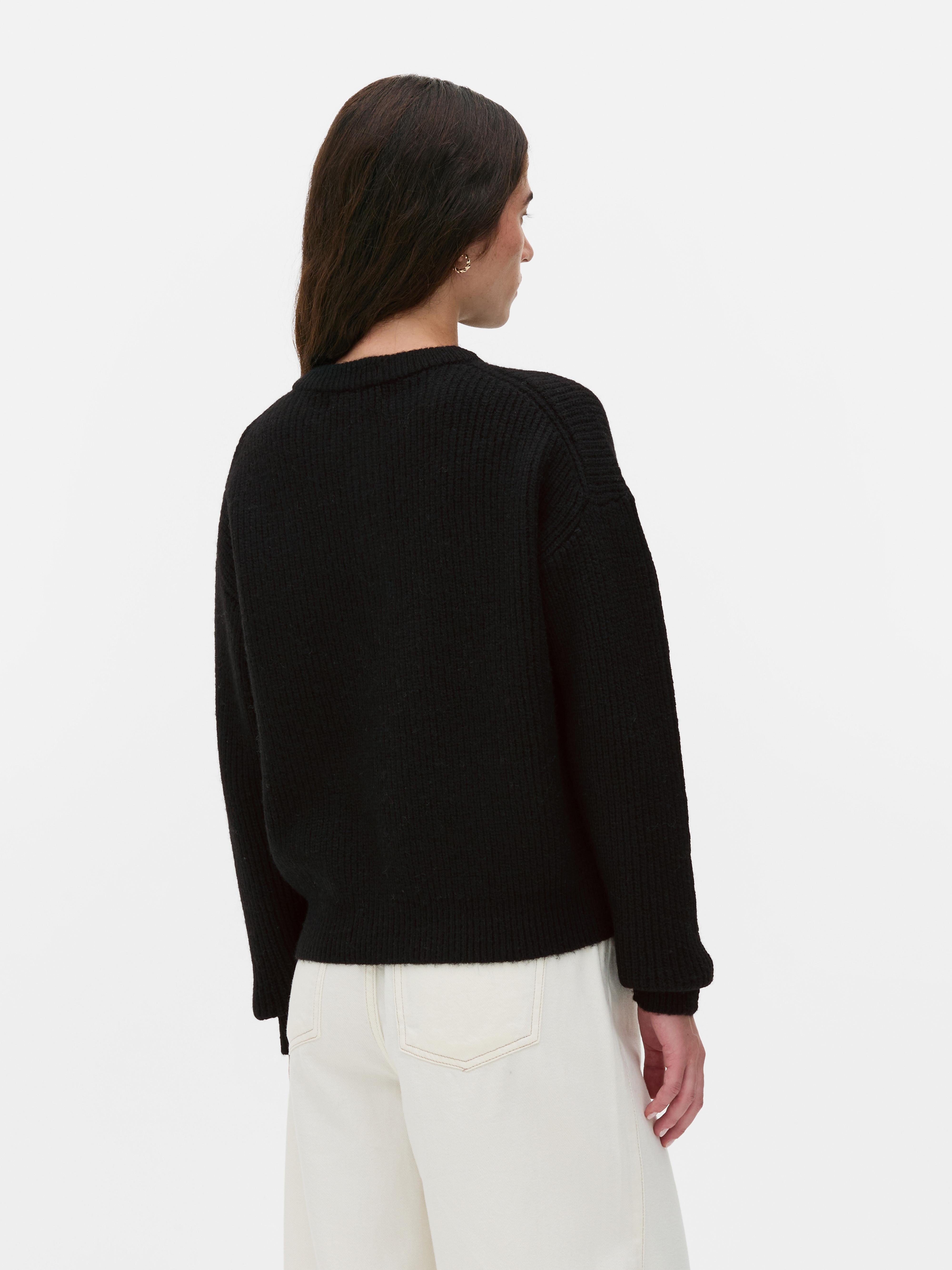 Knitted Button Placket Jumper