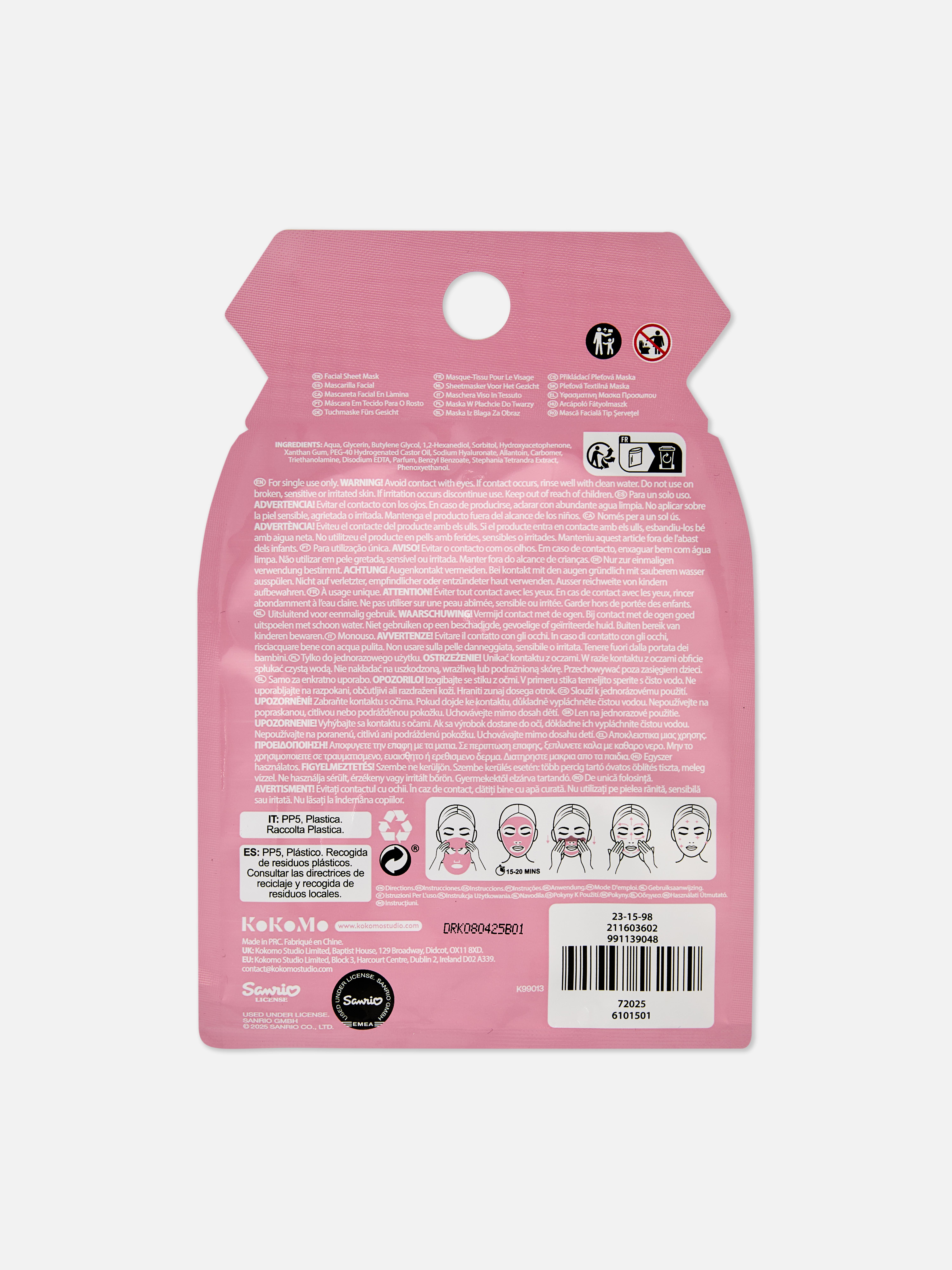 Masque-tissu Hello Kitty Pompompurin