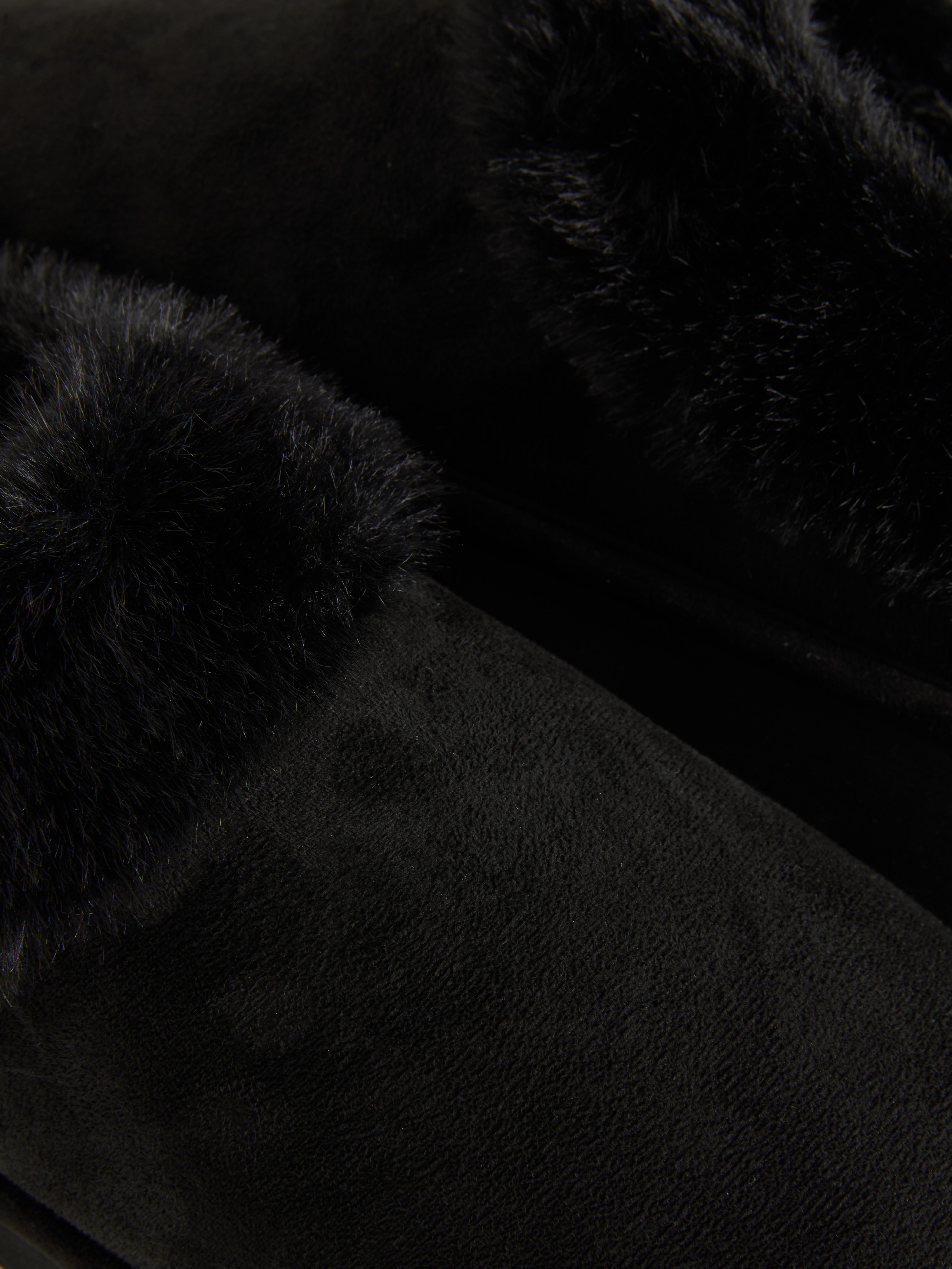 Faux Fur Trim Clog Slippers