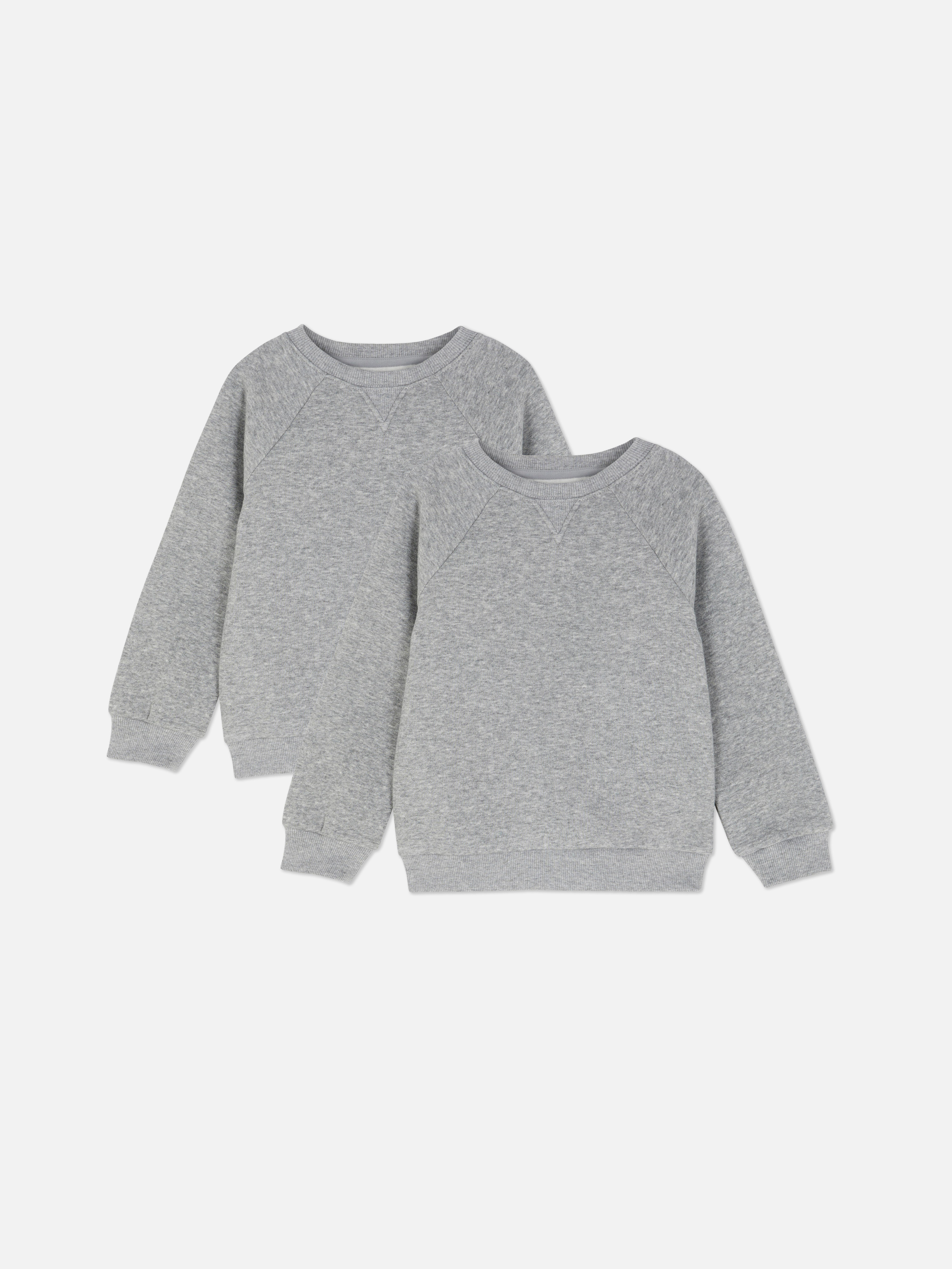 Boys Charcoal 2pk Older Kids' Crew Neck Sweatshirts | Primark