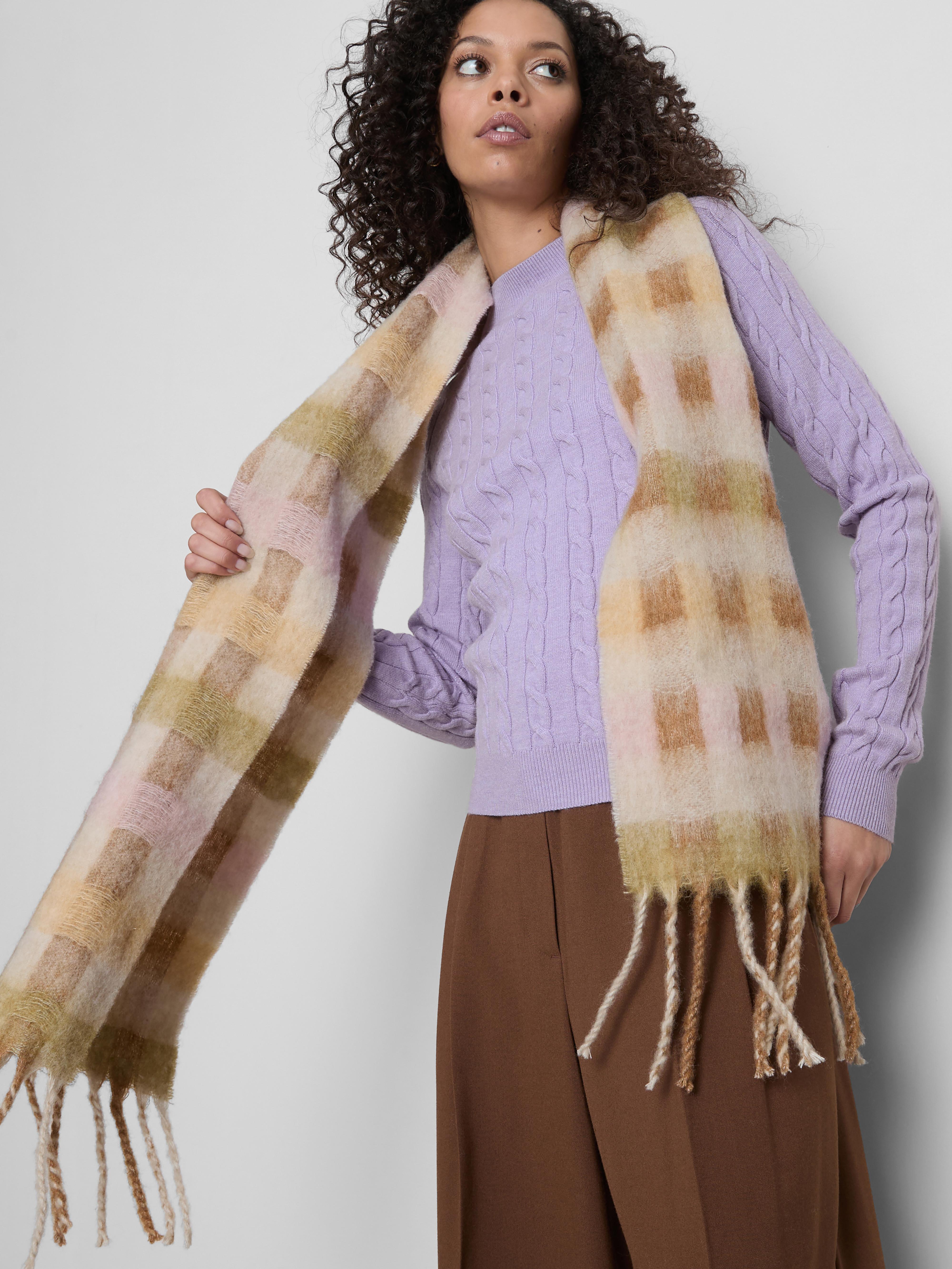 Maglione a trecce a collo alto