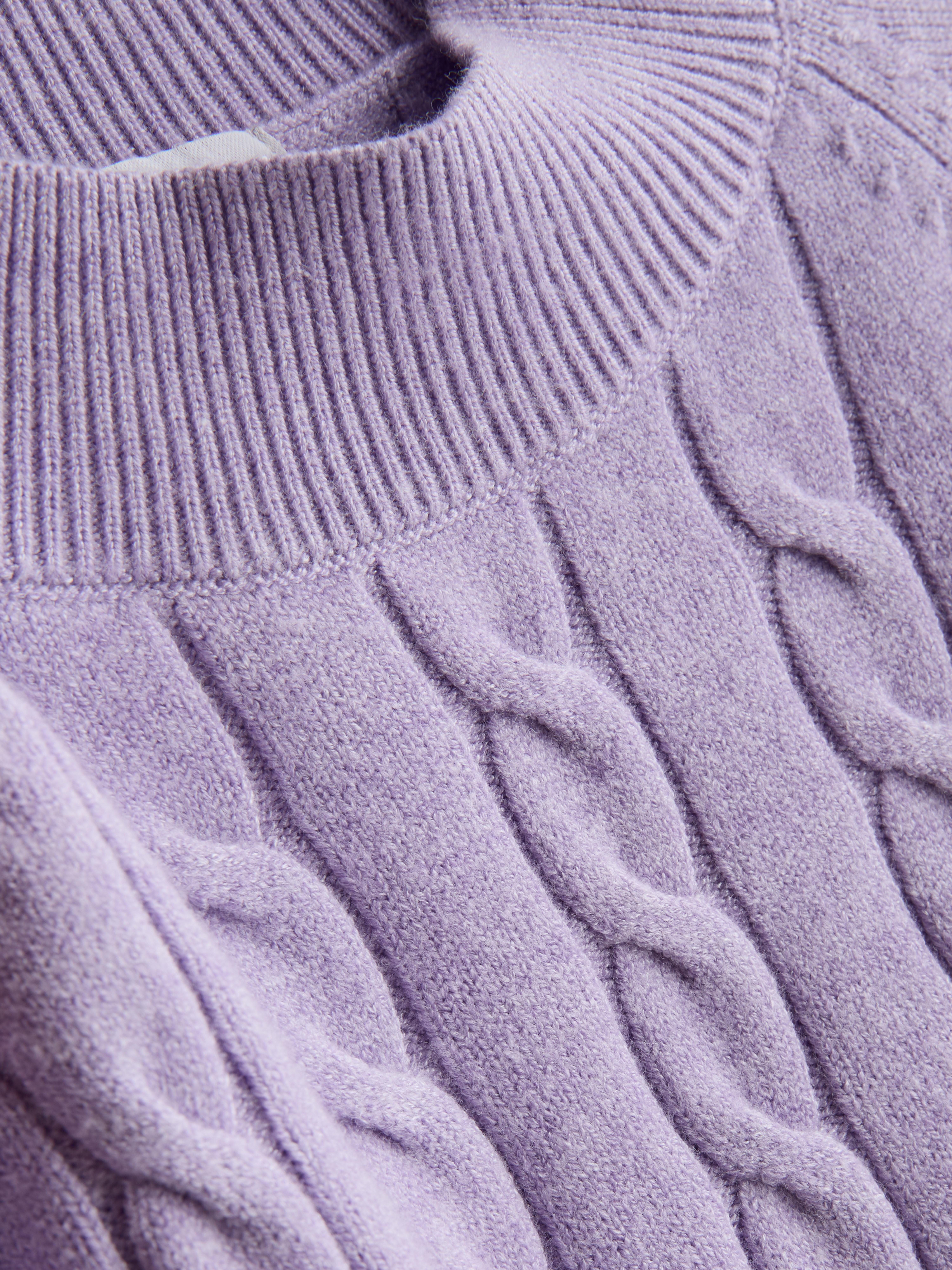 Maglione a trecce a collo alto