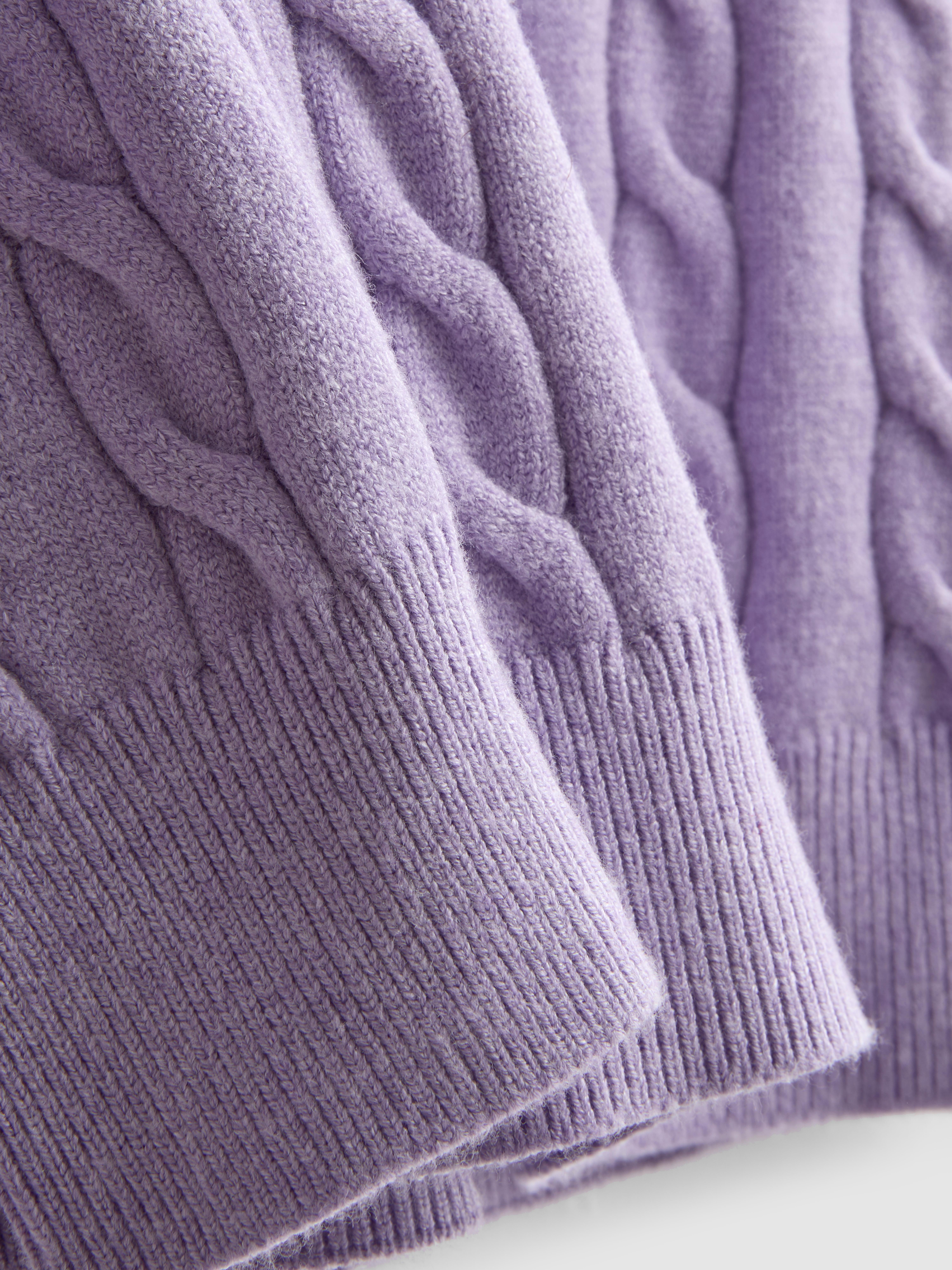 Maglione a trecce a collo alto