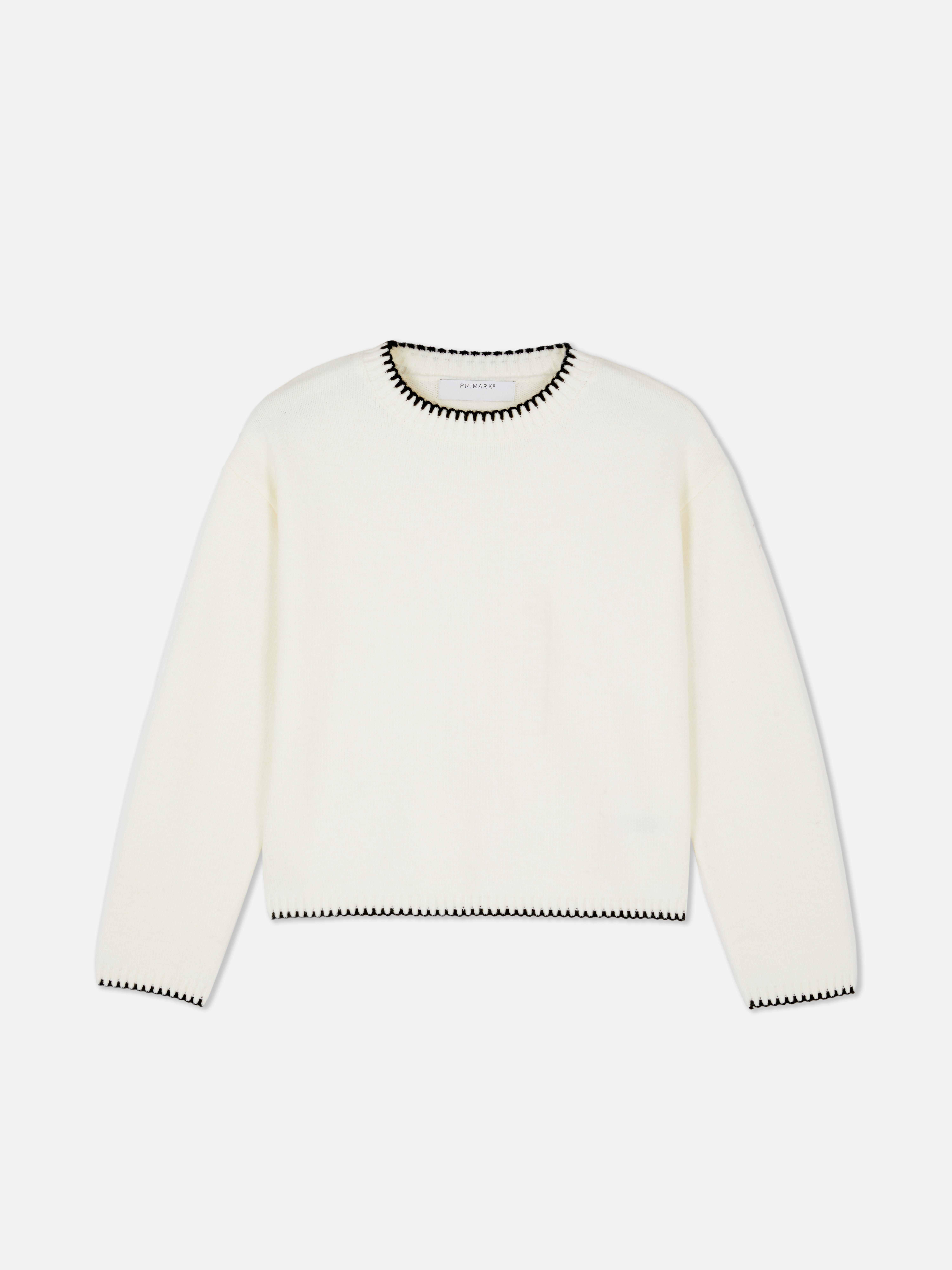Contrast Stitch Knitted Jumper