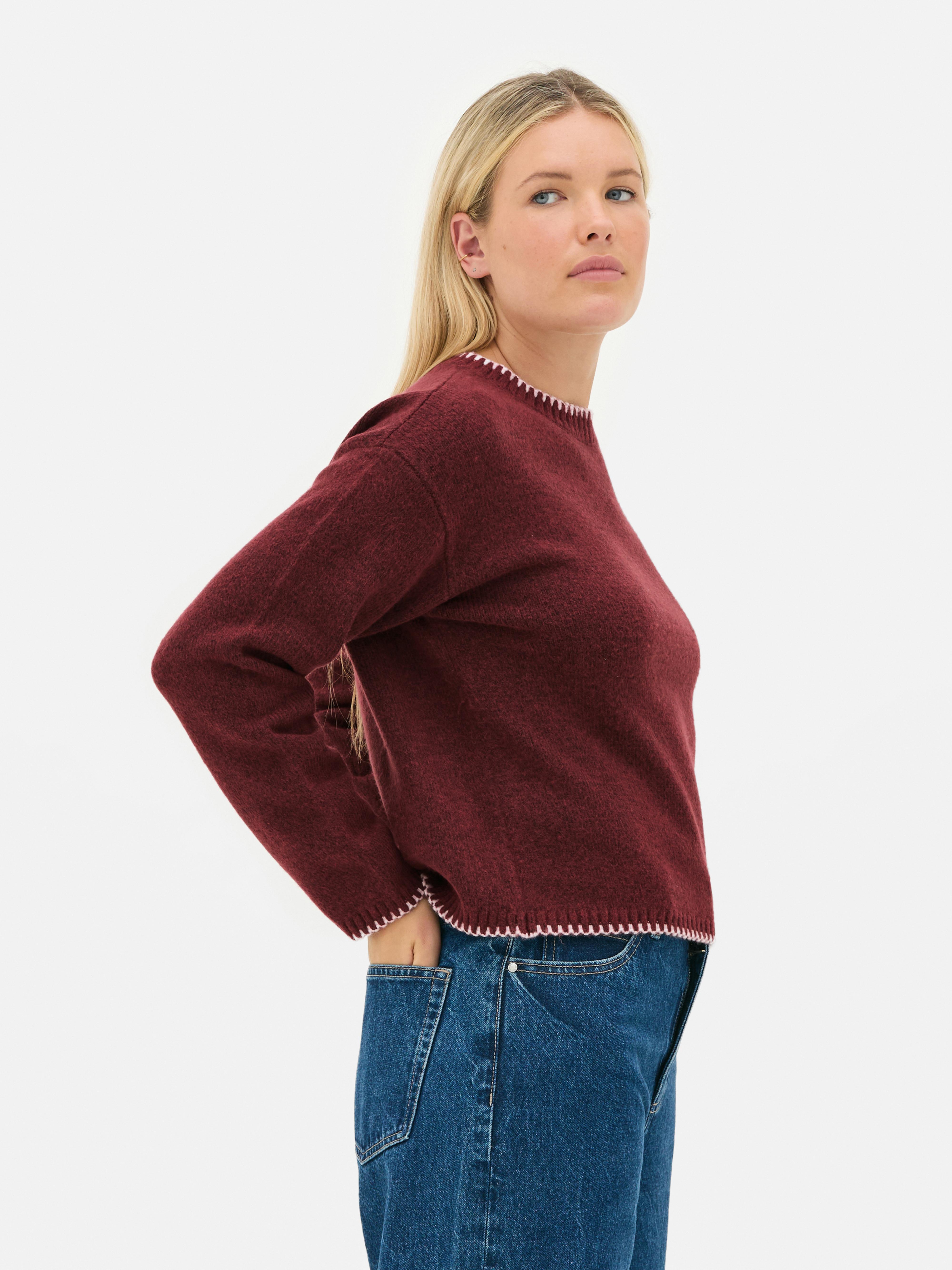 Jersey de punto con costuras en contraste