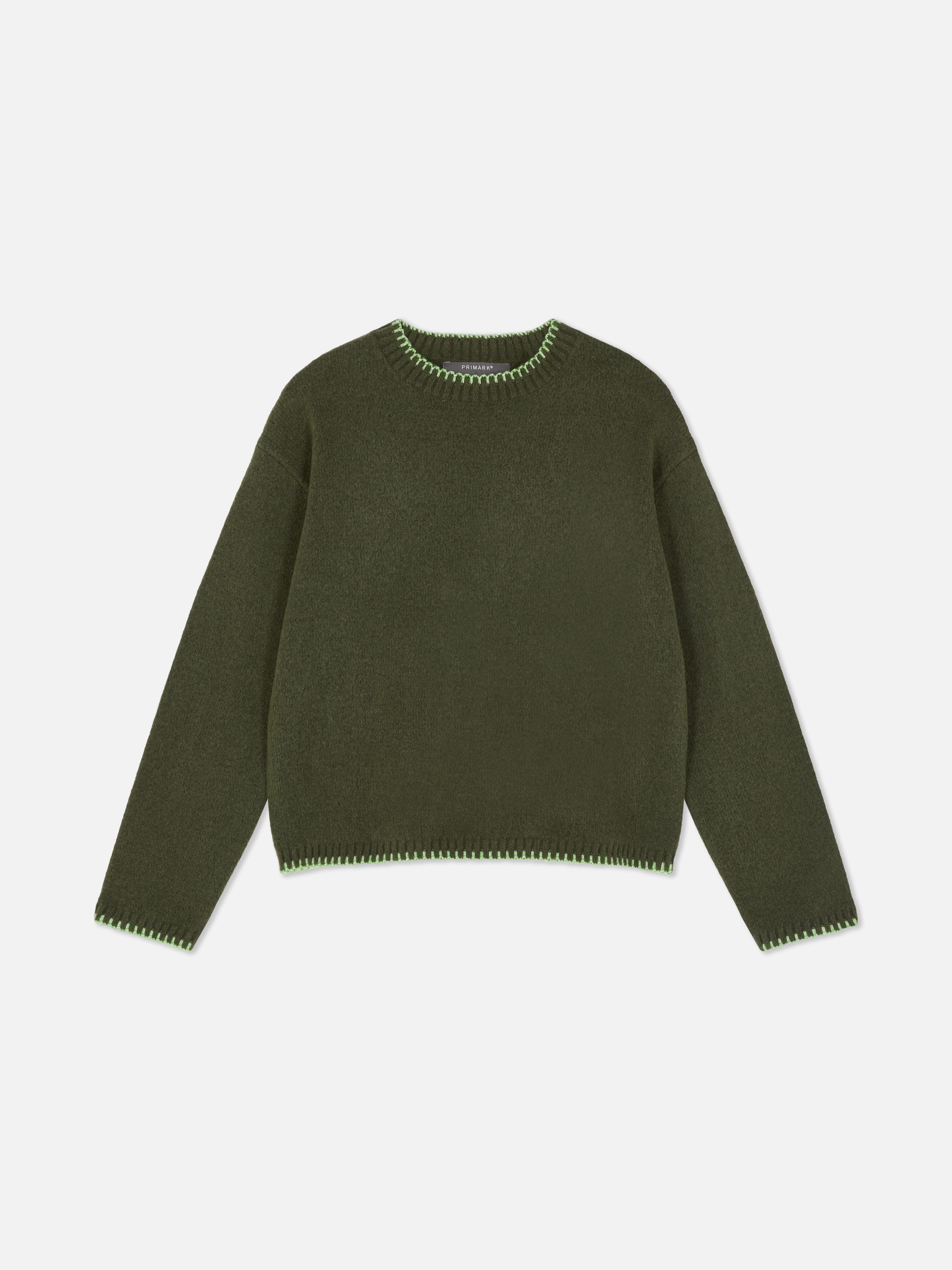 Dzianinowy sweter z kontrastowymi przeszyciami