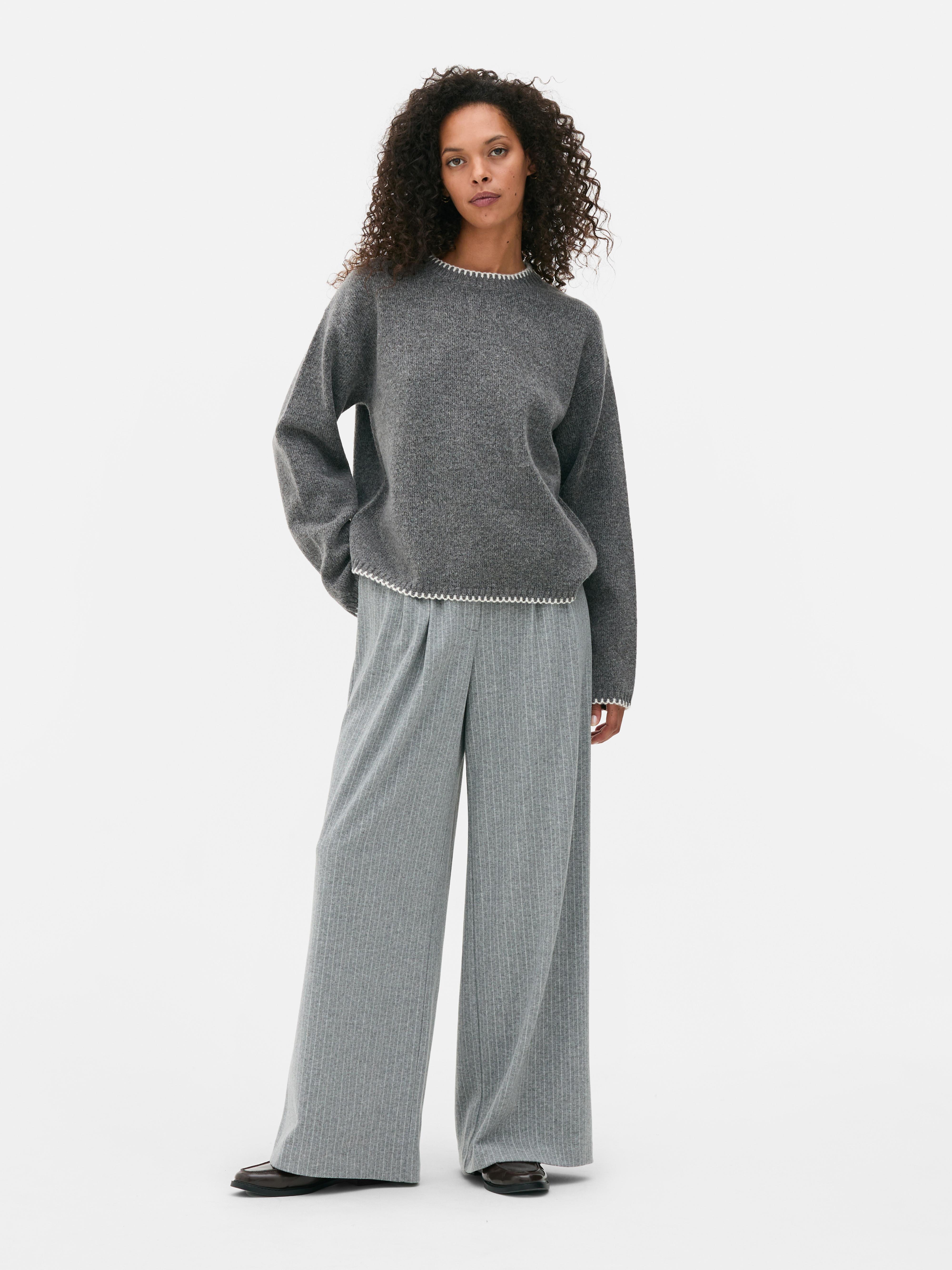 Jersey de punto con costuras en contraste