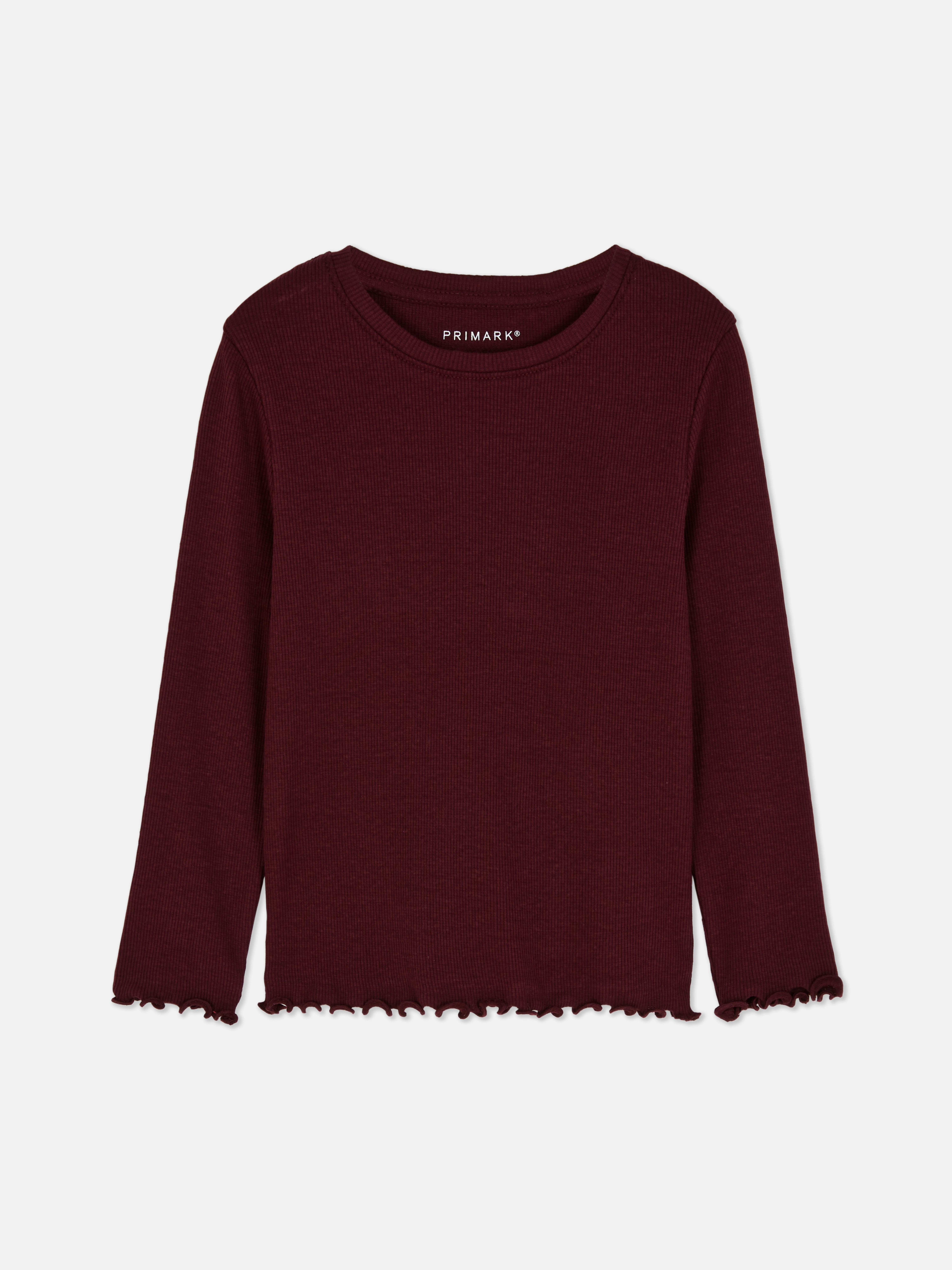 1,5–8 Jahre | Geripptes T-Shirt mit gekräuseltem Saum