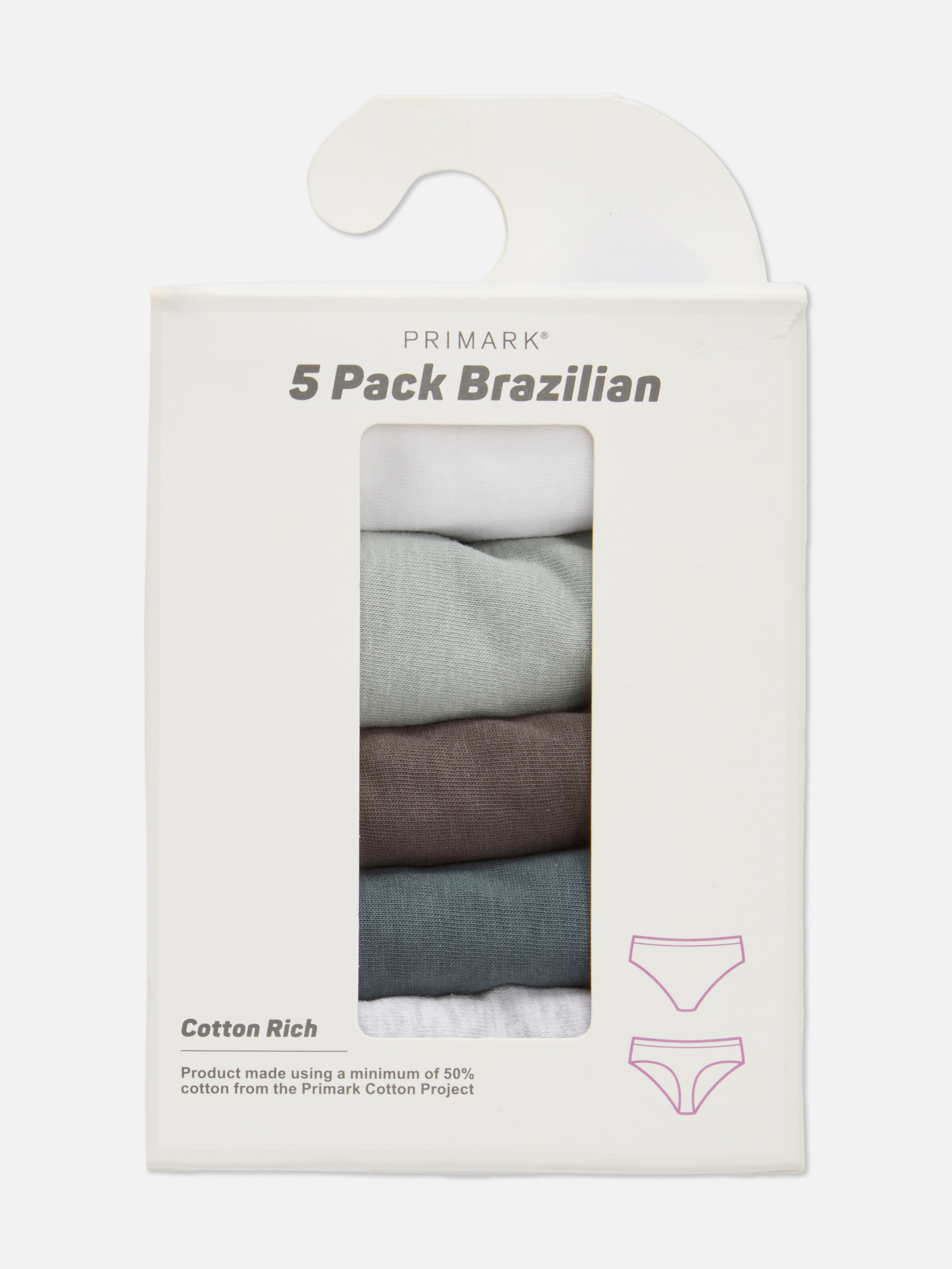 5pk Solid Color Brazilian Briefs