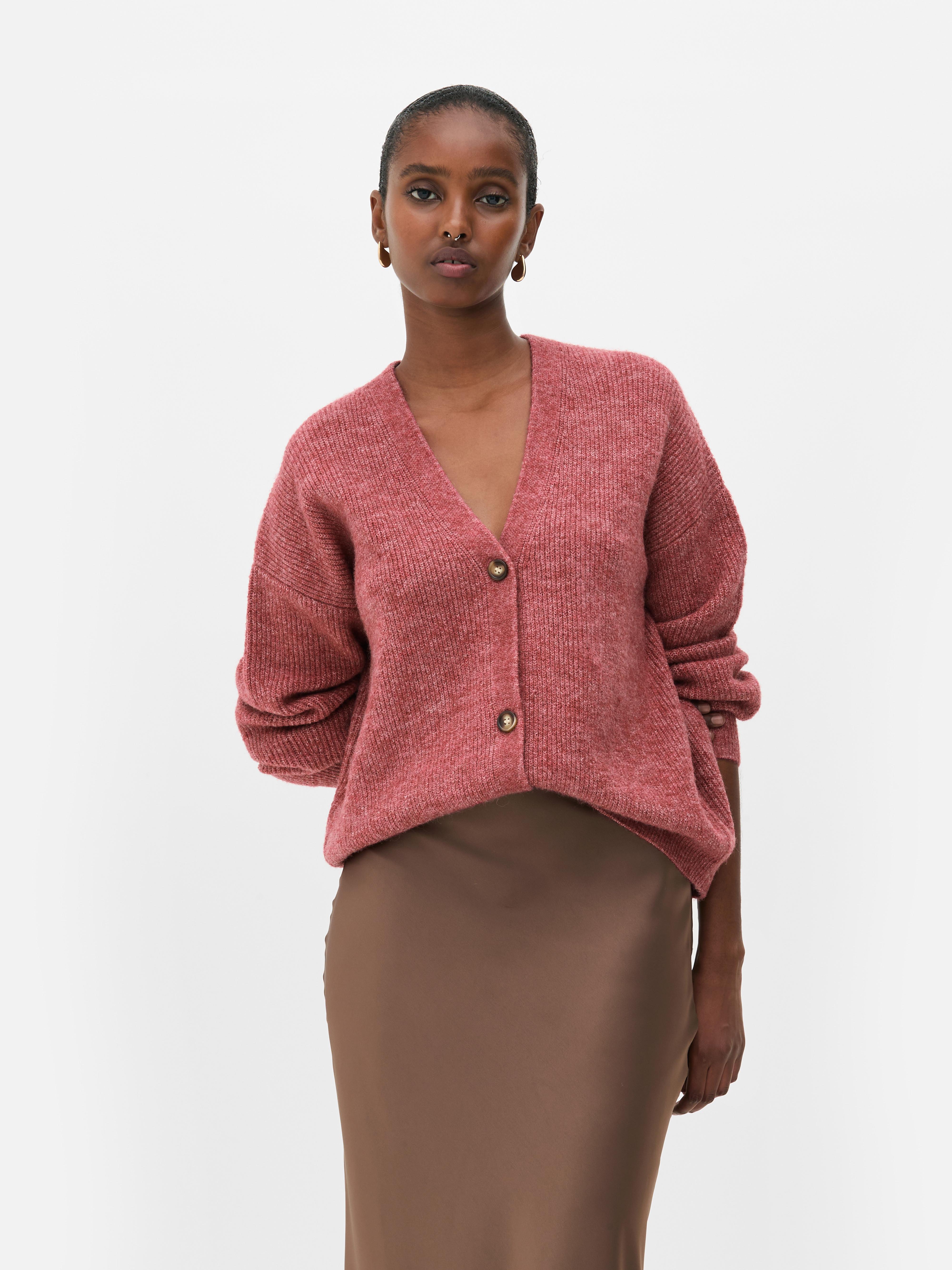Essential V-Neck Cardigan Terracotta