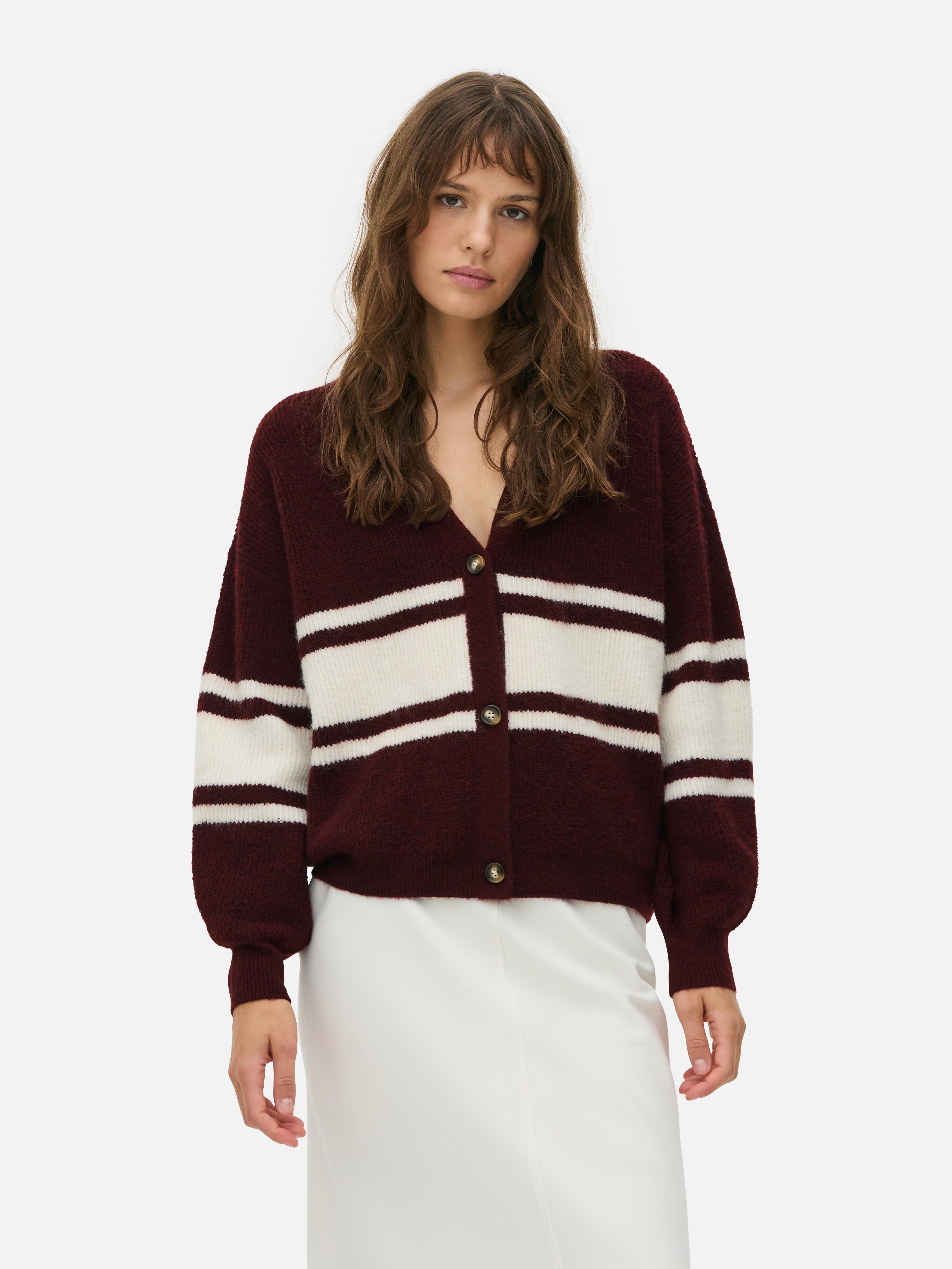 Basic vest met V-hals Bordeauxrood