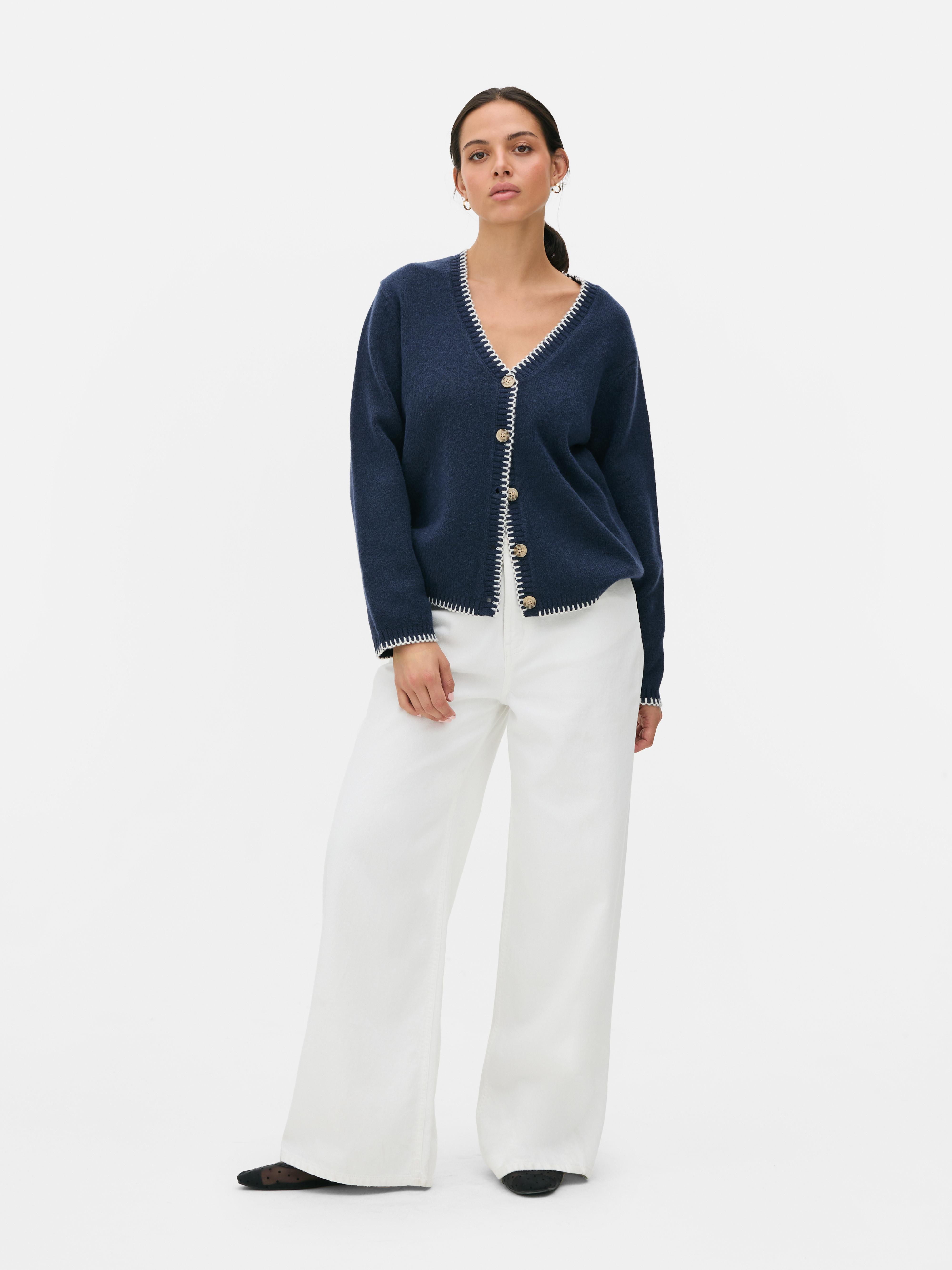 Contrast Stitch Cardigan