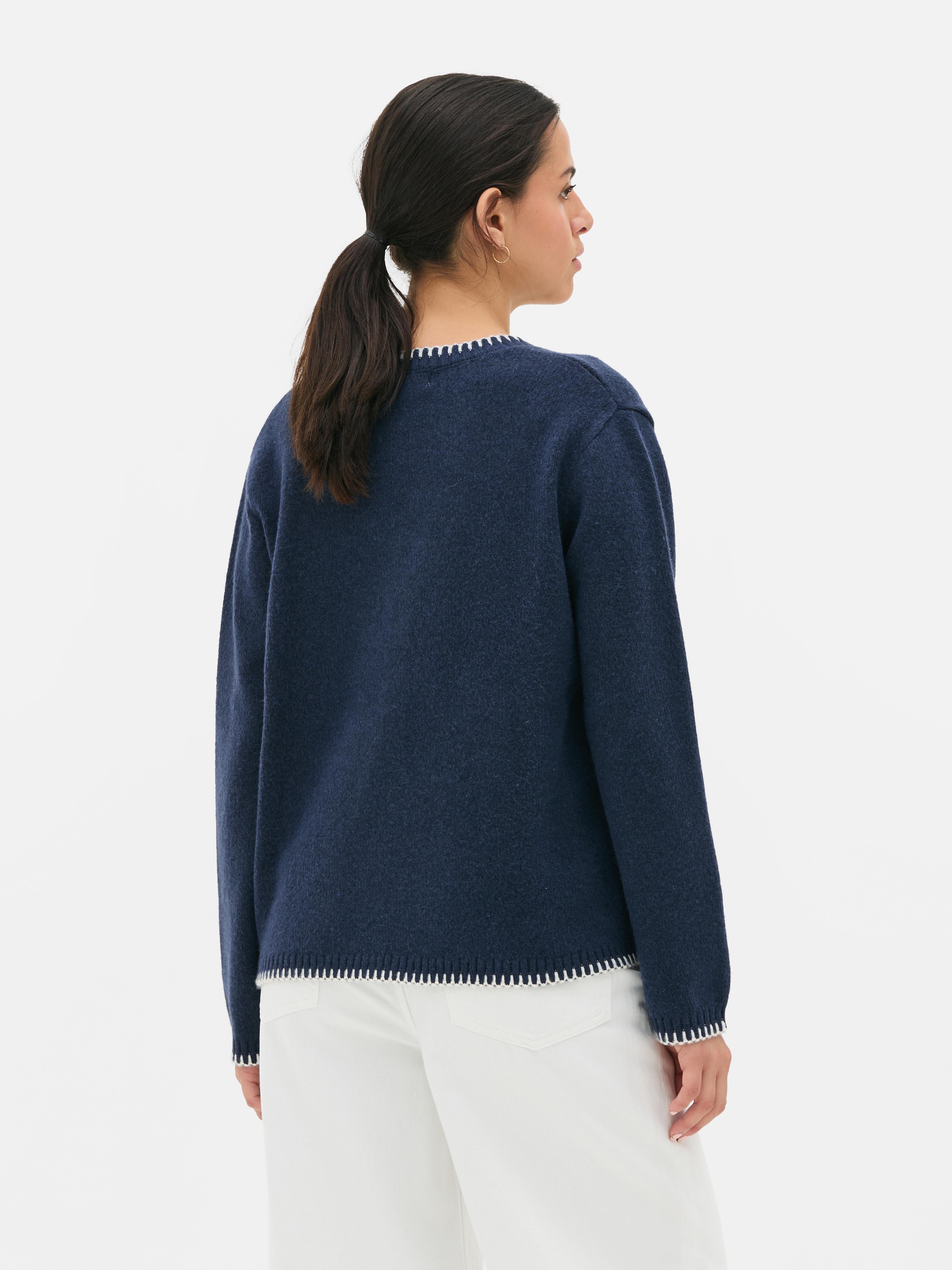 Contrast Stitch Cardigan
