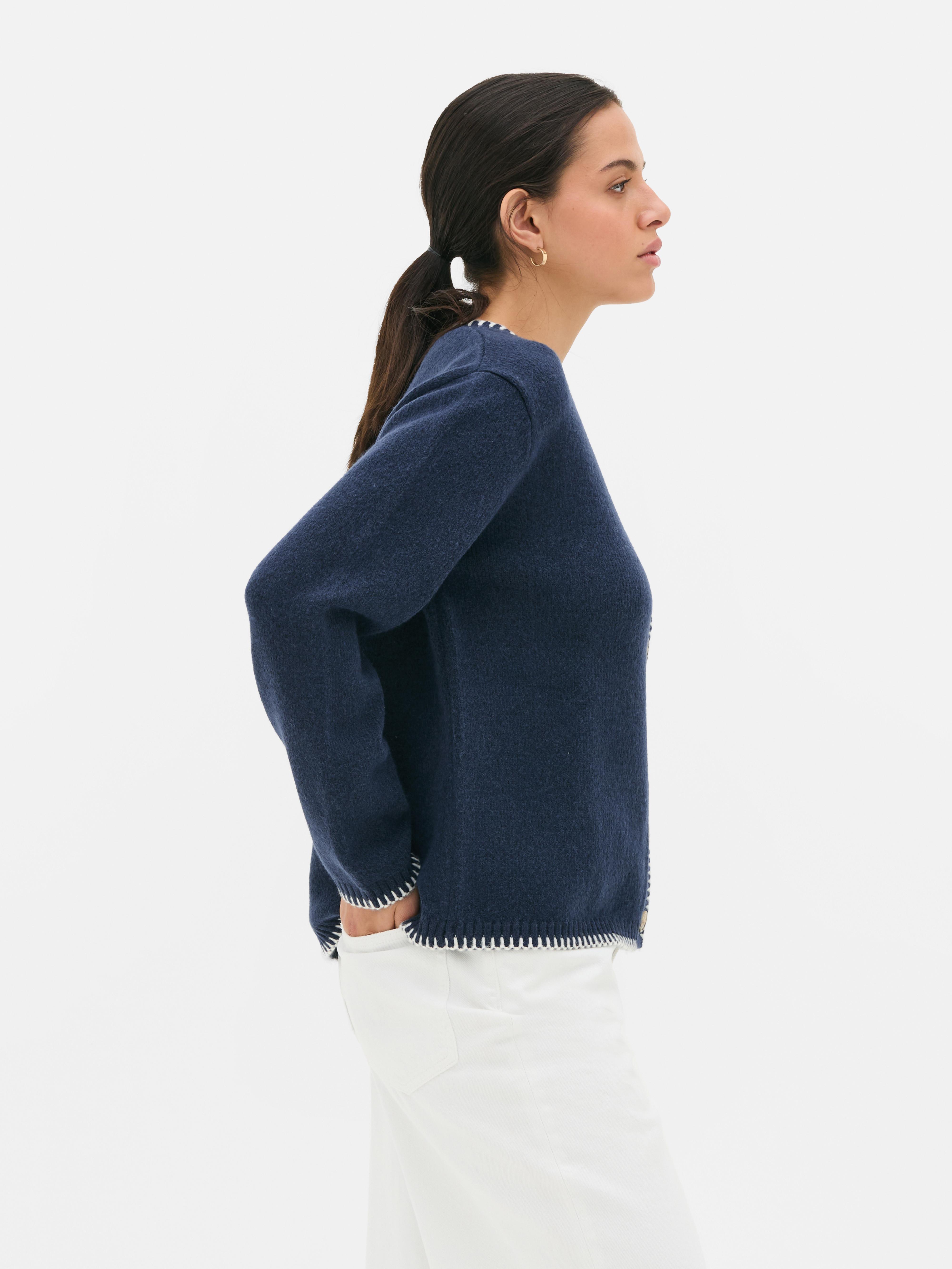 Contrast Stitch Cardigan
